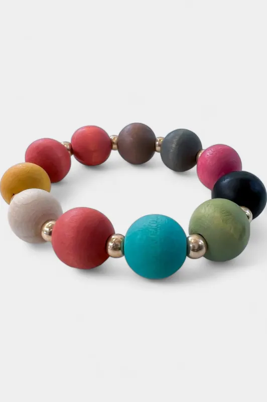 Multi Wood Stretch Bracelet sold by ZZs