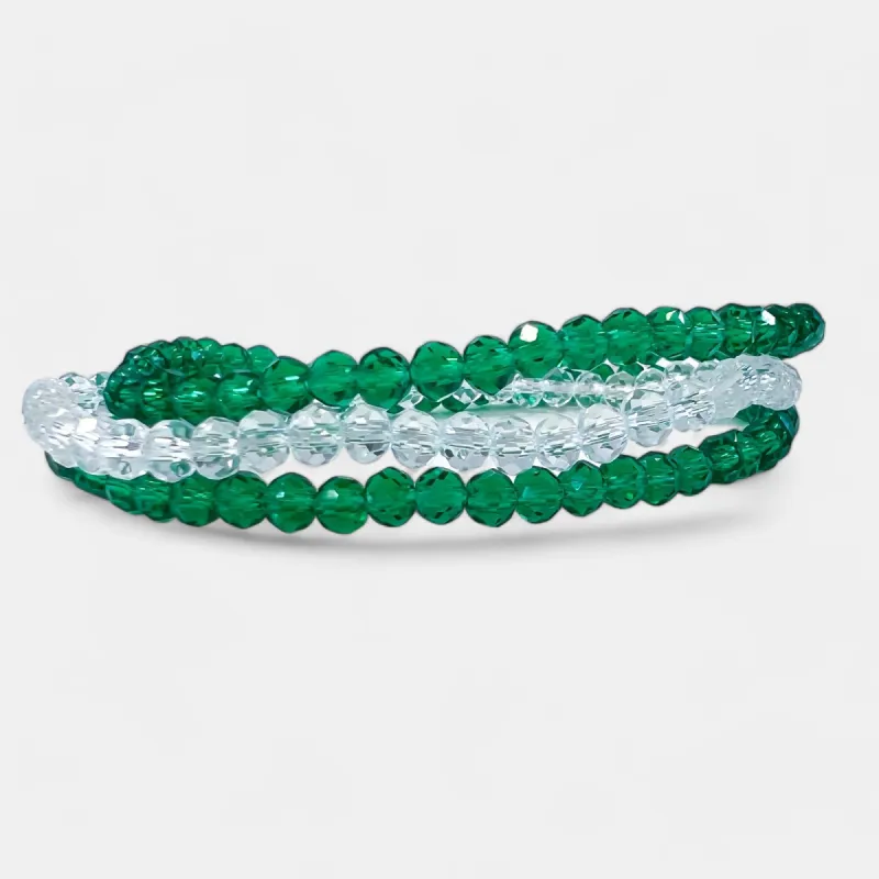 Green Faceted Beaded Stretch Bracelets sold by ZZs
