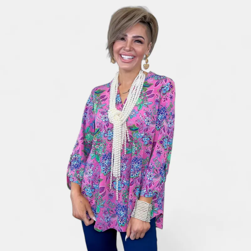 Pink Flower Lizzy Top sold by ZZs