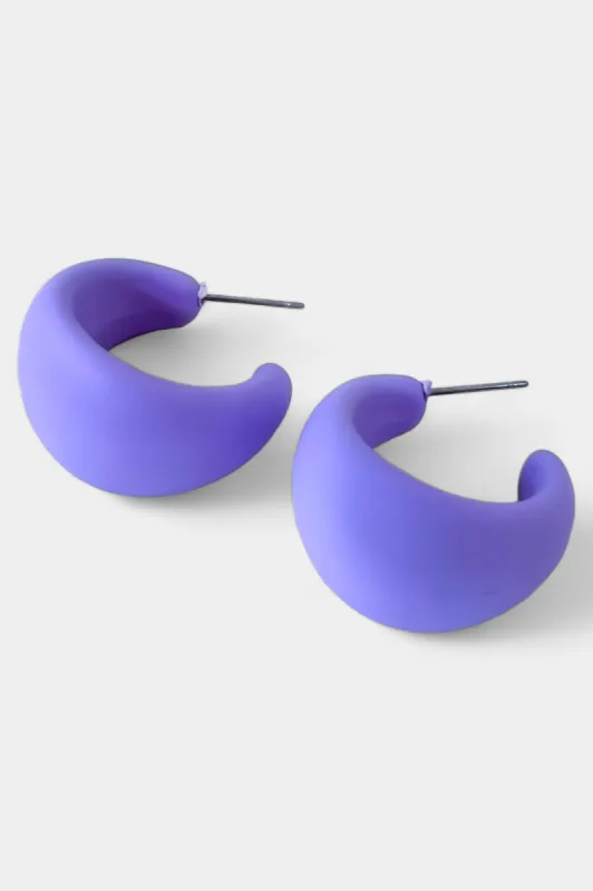 Purple Matte Hoop Earrings sold by ZZs