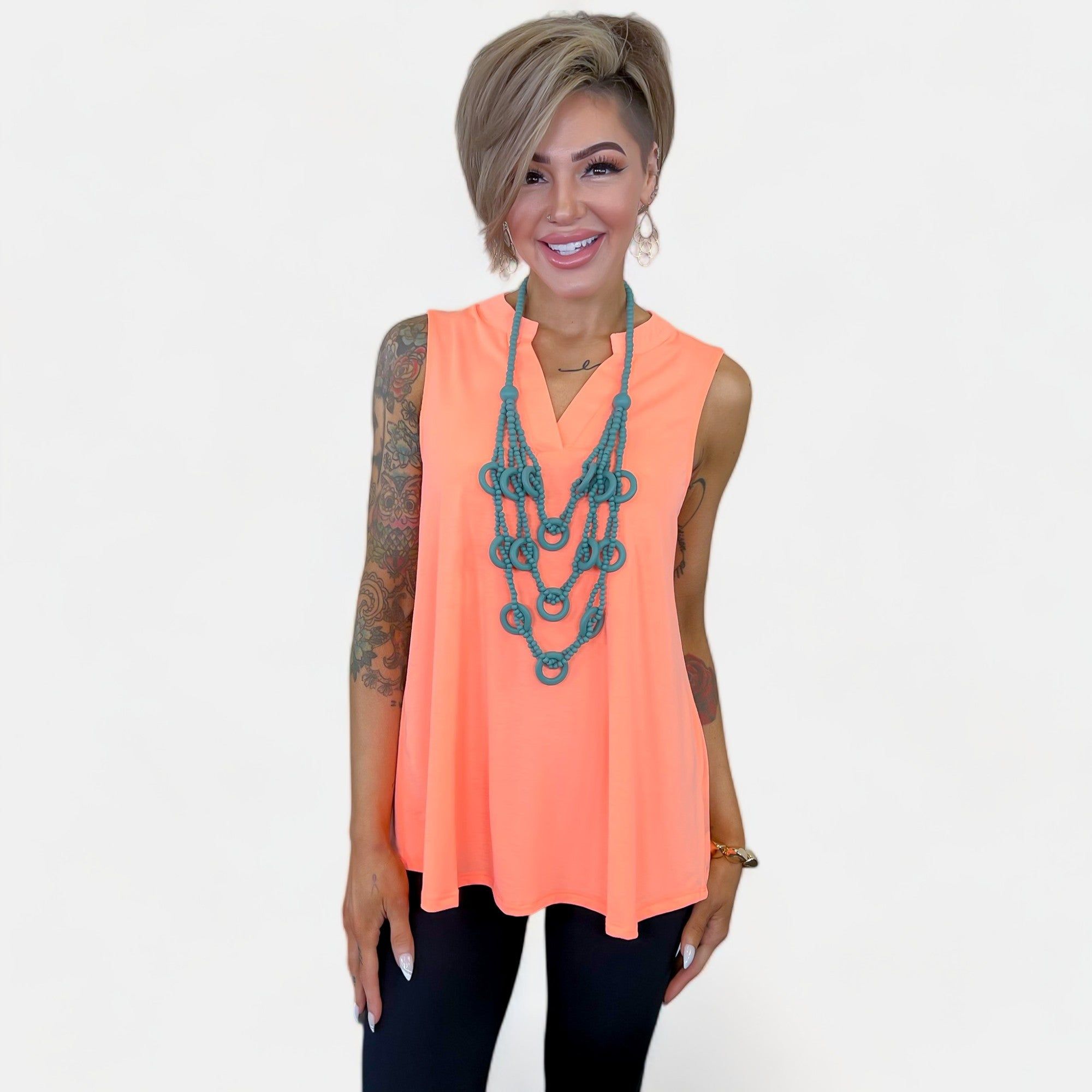 Neon Orange Lizzy Tank Top sold by ZZs product image thumbnail 2