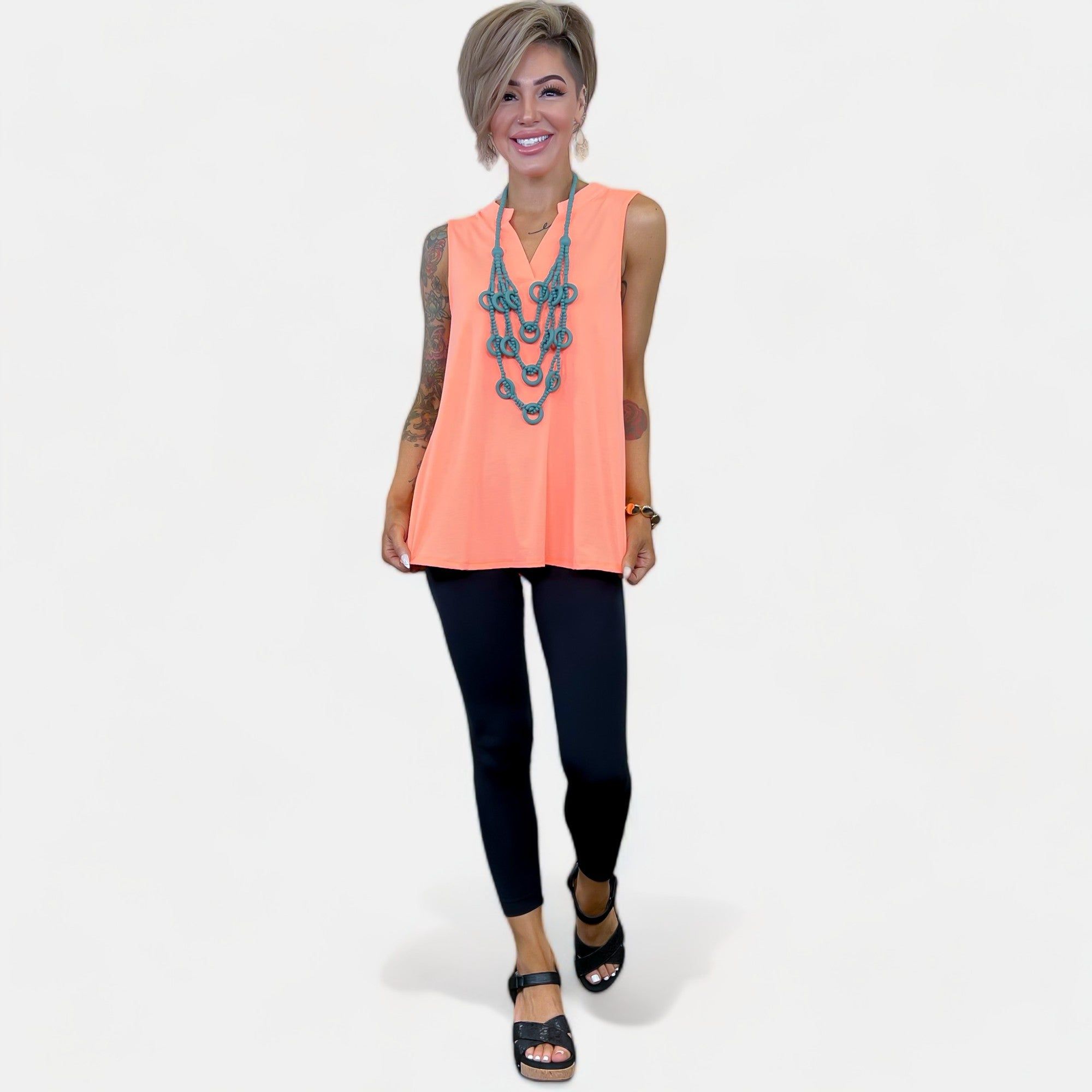 Neon Orange Lizzy Tank Top sold by ZZs product image thumbnail 4