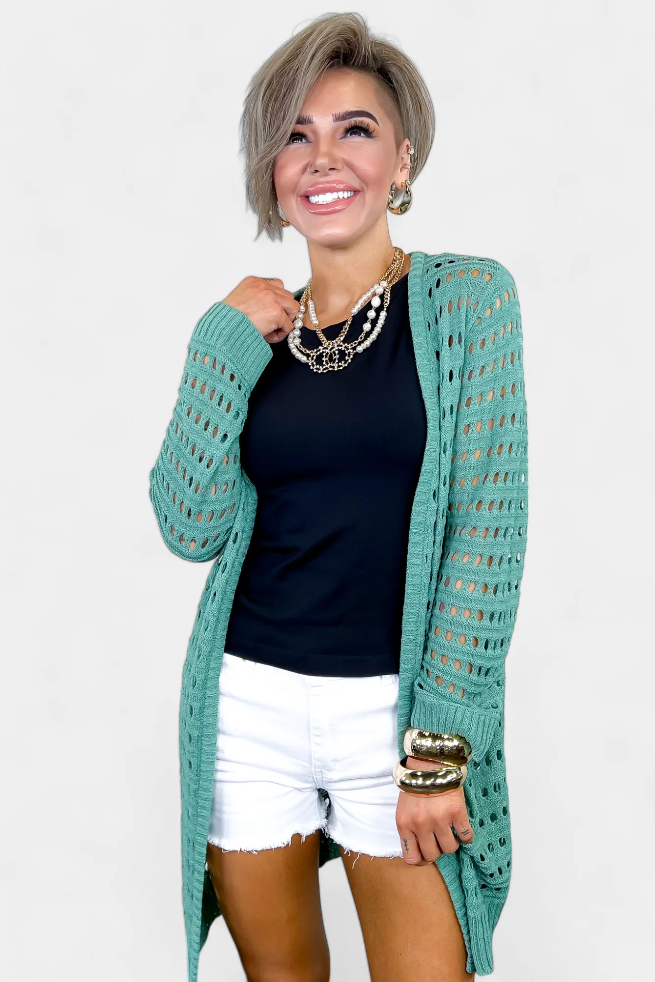 Gold Rhinestone Pearl Necklace Set sold by ZZs product image thumbnail 2