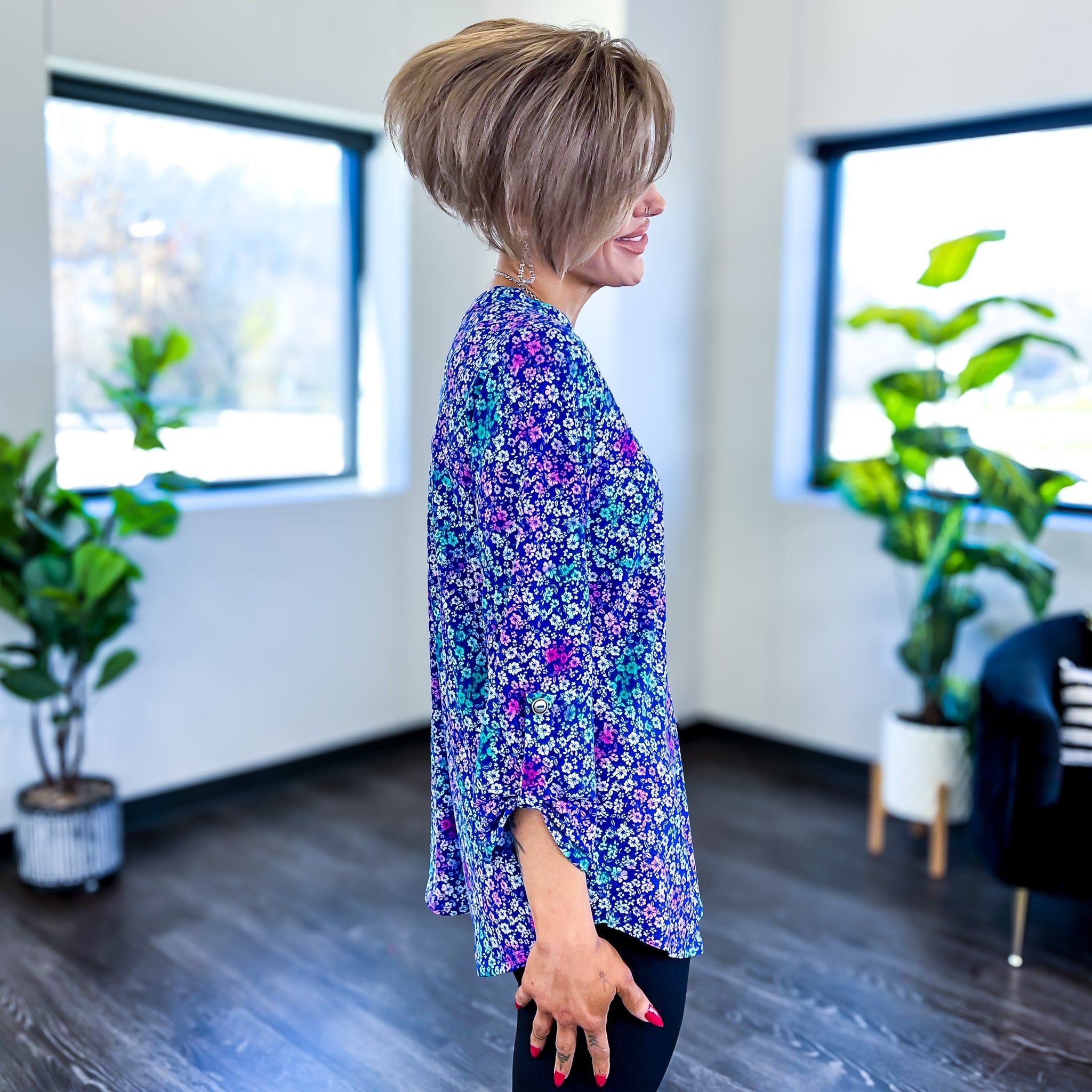 Blue Floral Lizzy Top sold by ZZs product image thumbnail 3