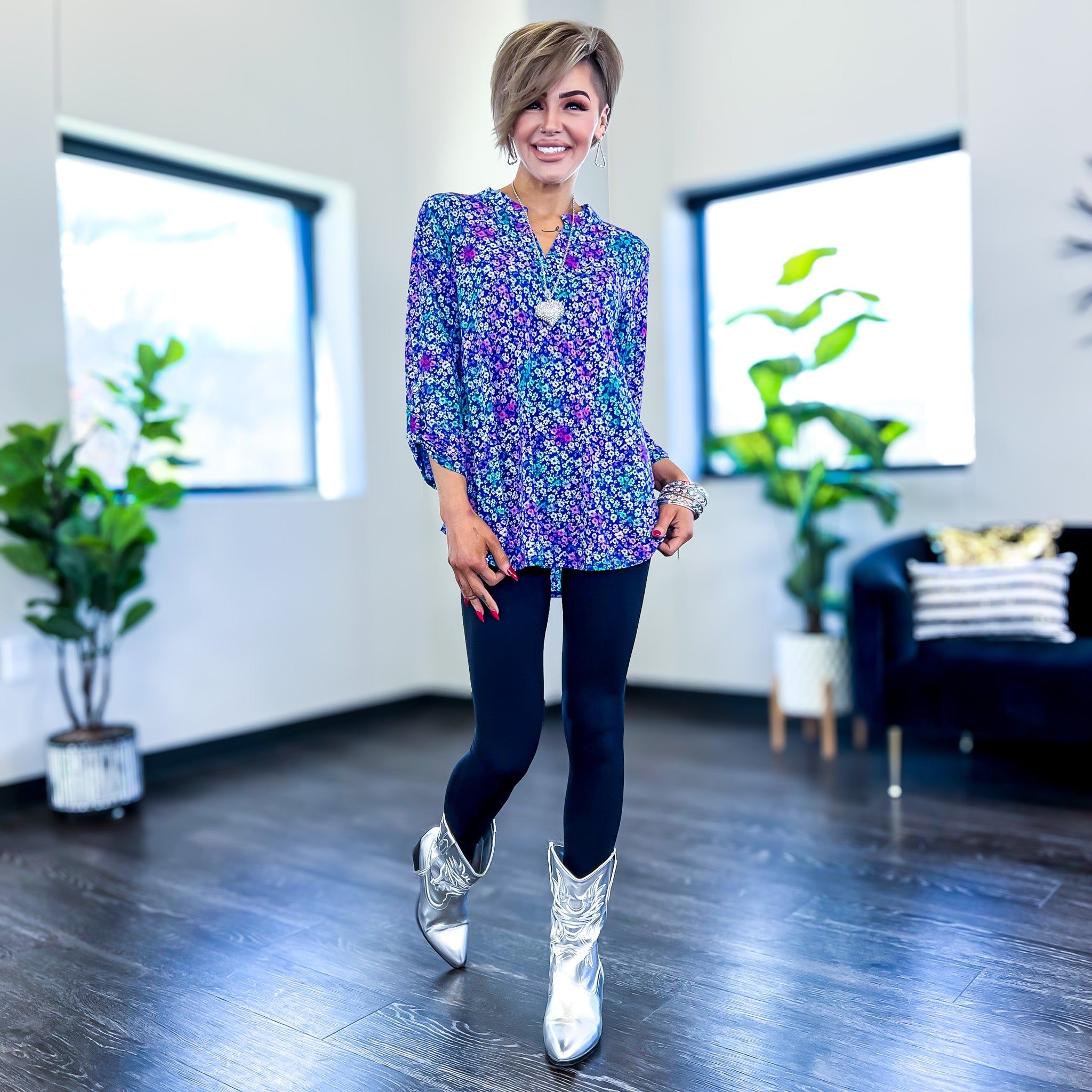 Blue Floral Lizzy Top sold by ZZs product image thumbnail 2