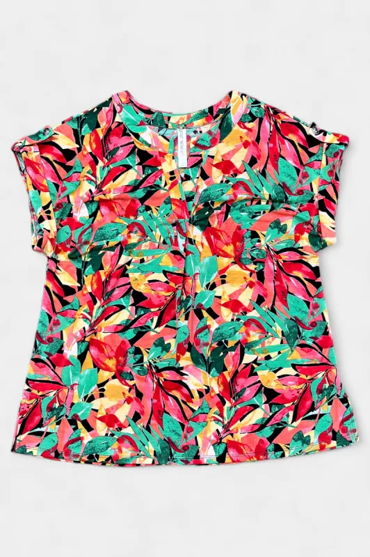 Black Multi Leaflet Lizzy Short Sleeve Top [NO RETURNS] sold by ZZs
