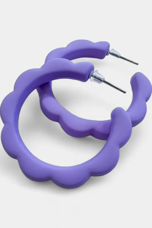 Purple Flower Hoop Earrings sold by ZZs