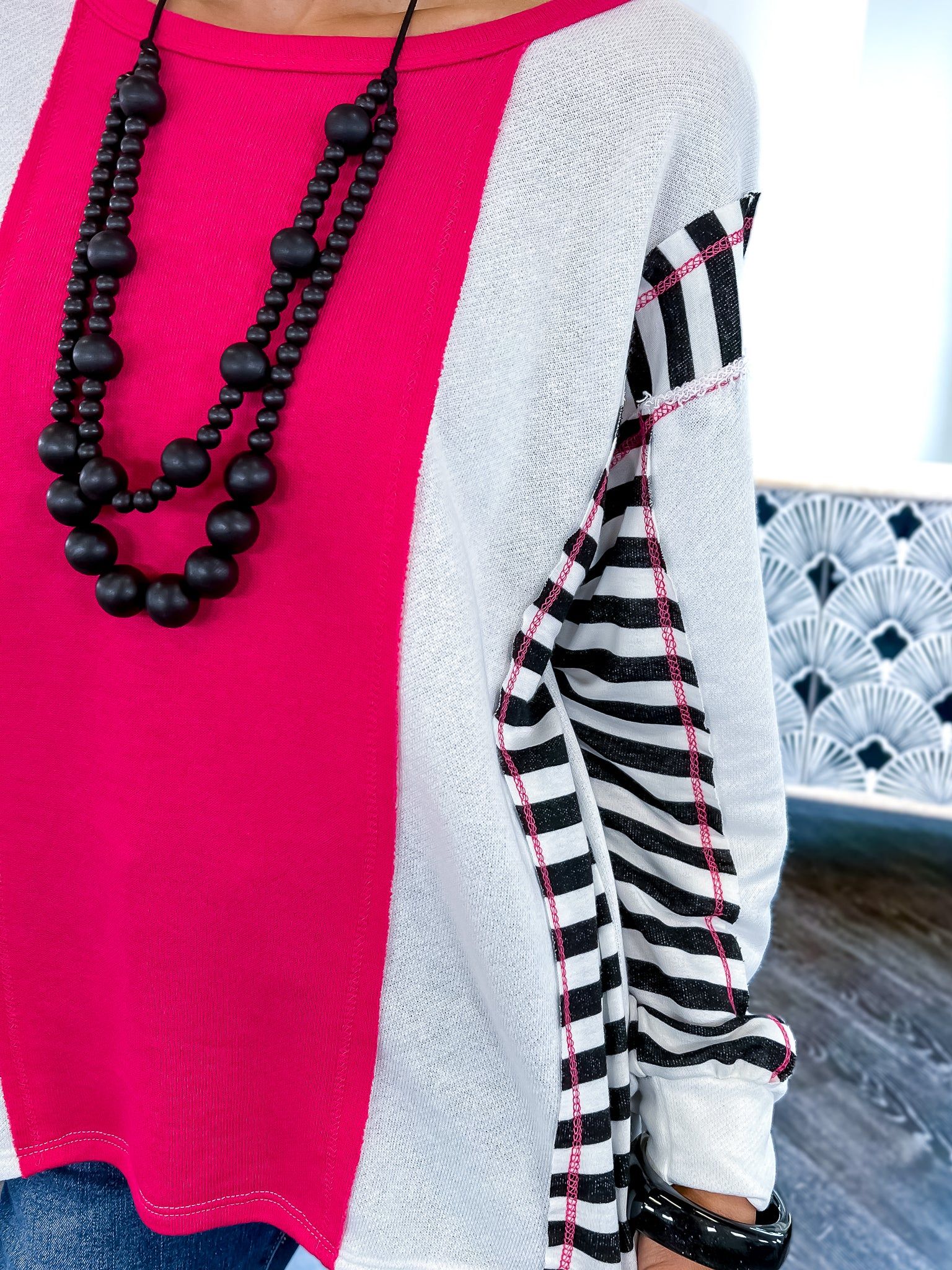 Striped Top | Fuchsia sold by ZZs product image thumbnail 3