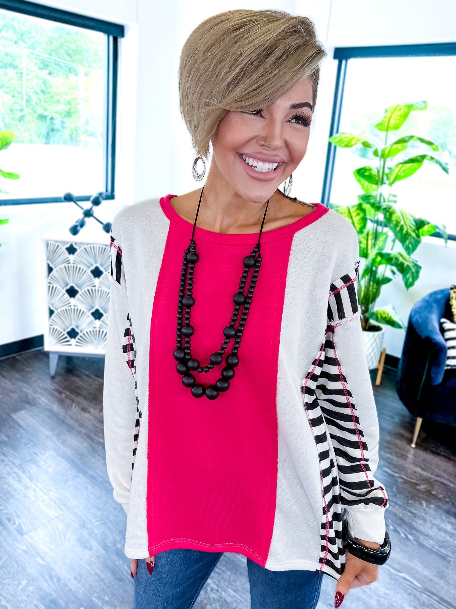 Striped Top | Fuchsia sold by ZZs product image thumbnail 2