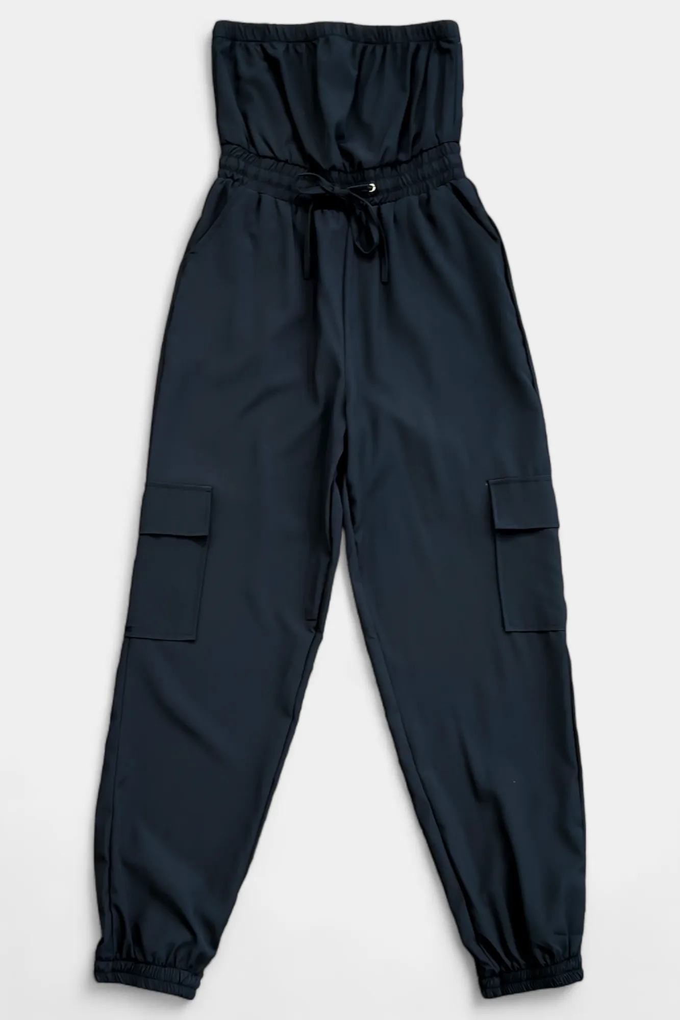 Black Strapless Jogger Jumpsuit sold by ZZs product image thumbnail 2