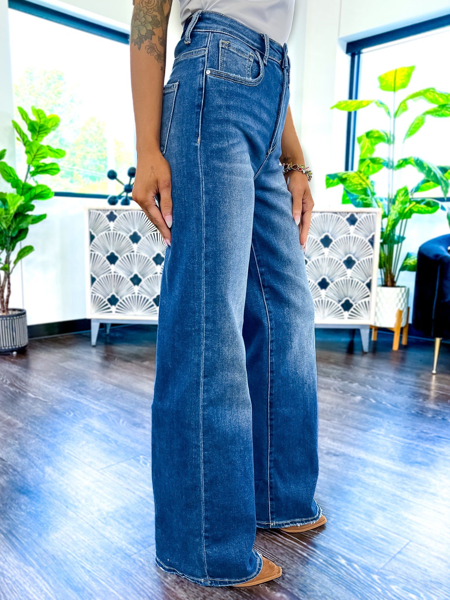 High Rise Wide Leg Jeans sold by ZZs product image thumbnail 3