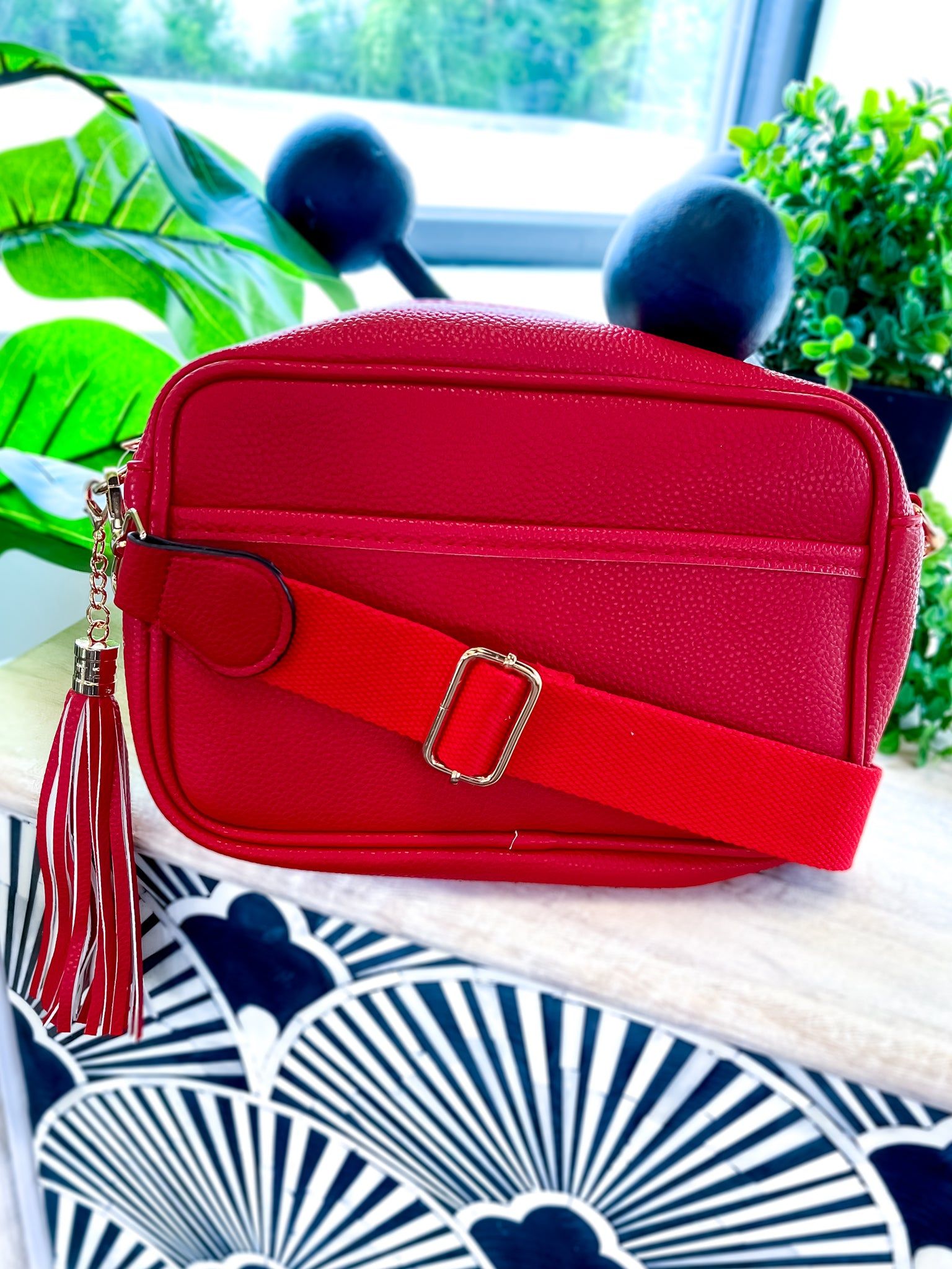 Red Faux Leather Crossbody Bag sold by ZZs product image thumbnail 5