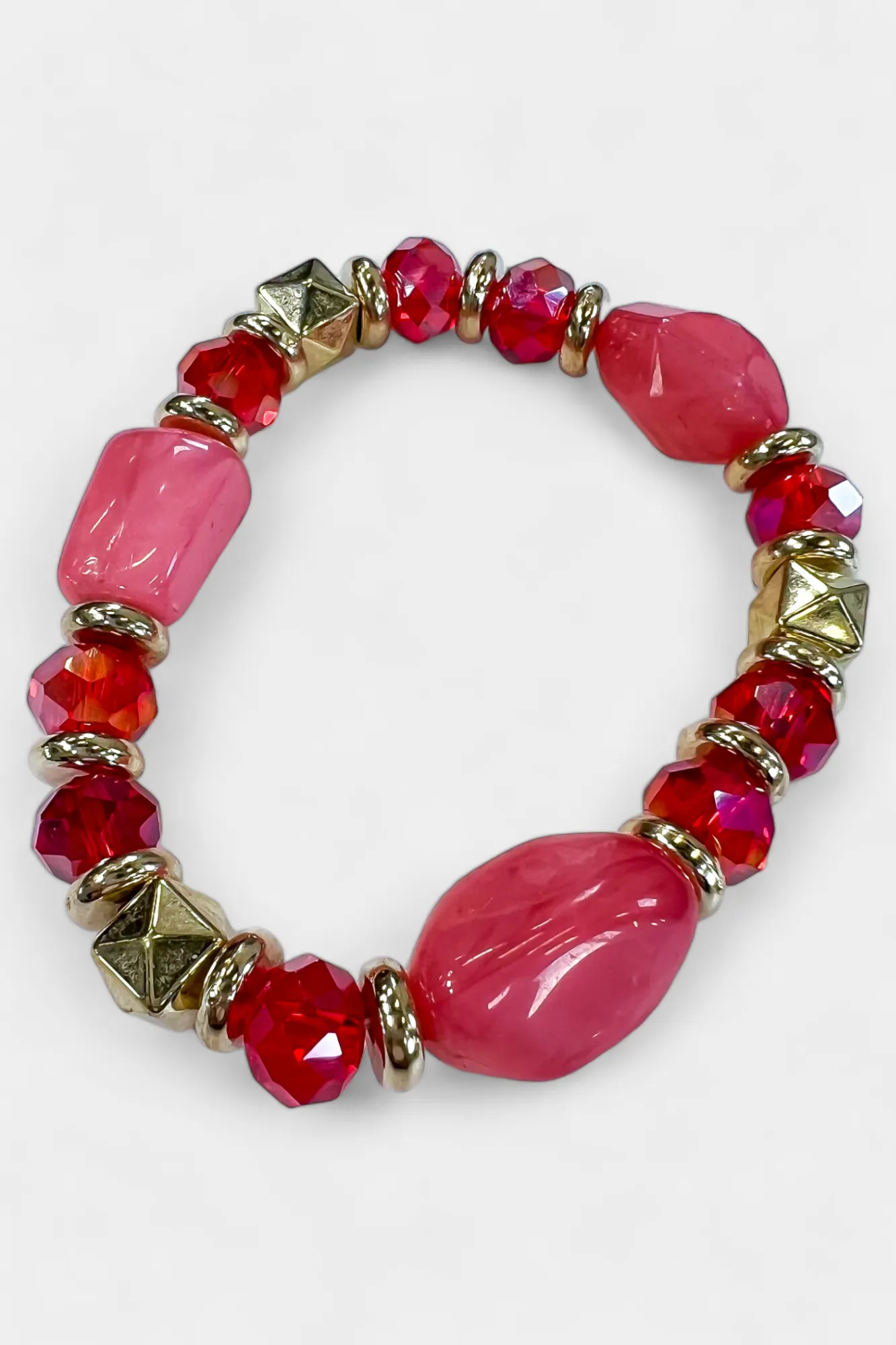 Red Beaded Stretch Bracelet sold by ZZs