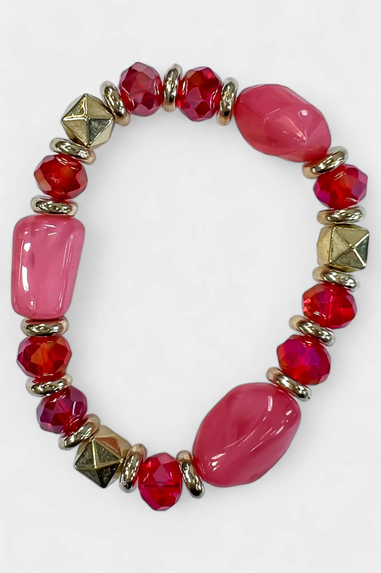 Red Beaded Stretch Bracelet sold by ZZs product image thumbnail 3