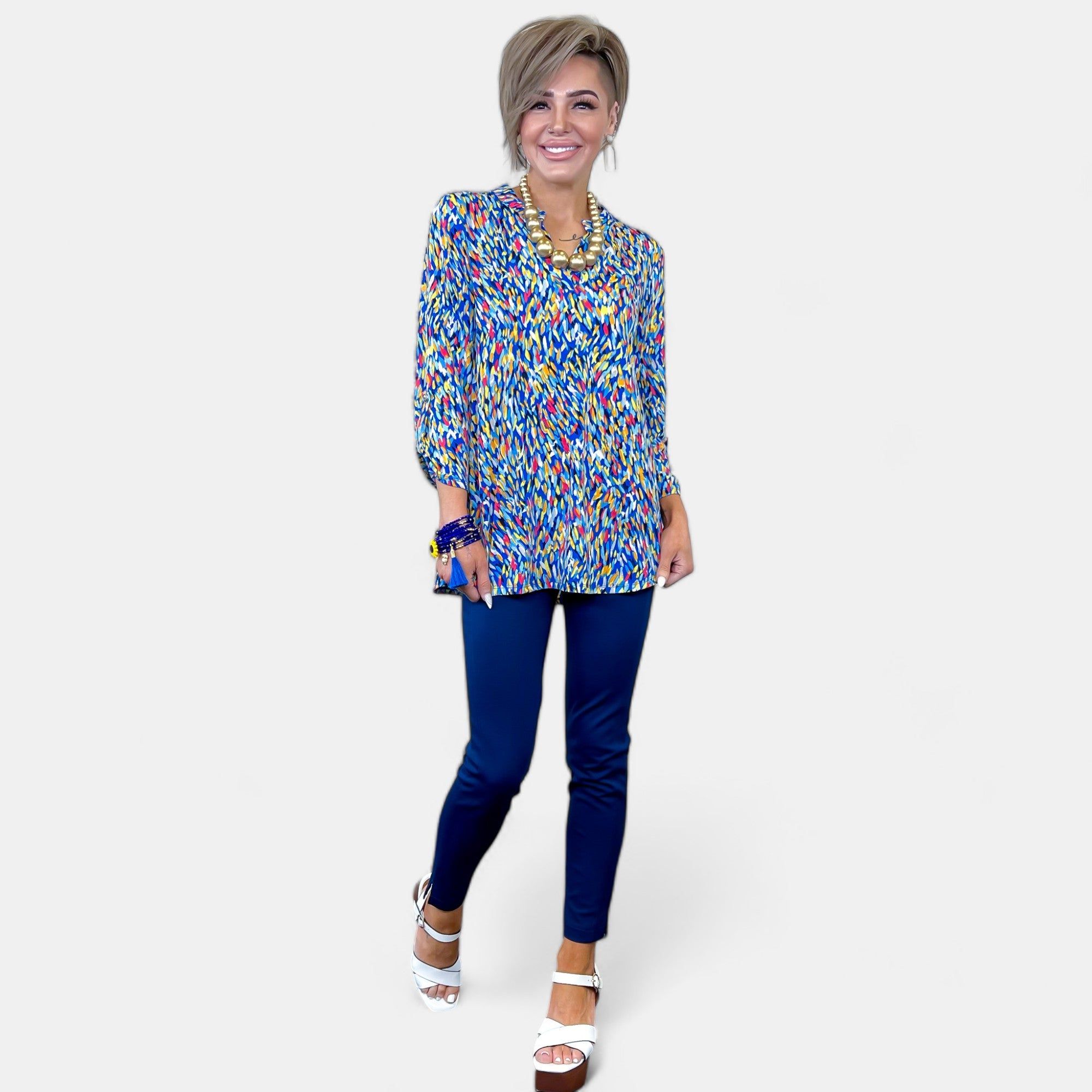 Royal Multi Abstract Lizzy Top sold by ZZs product image thumbnail 4