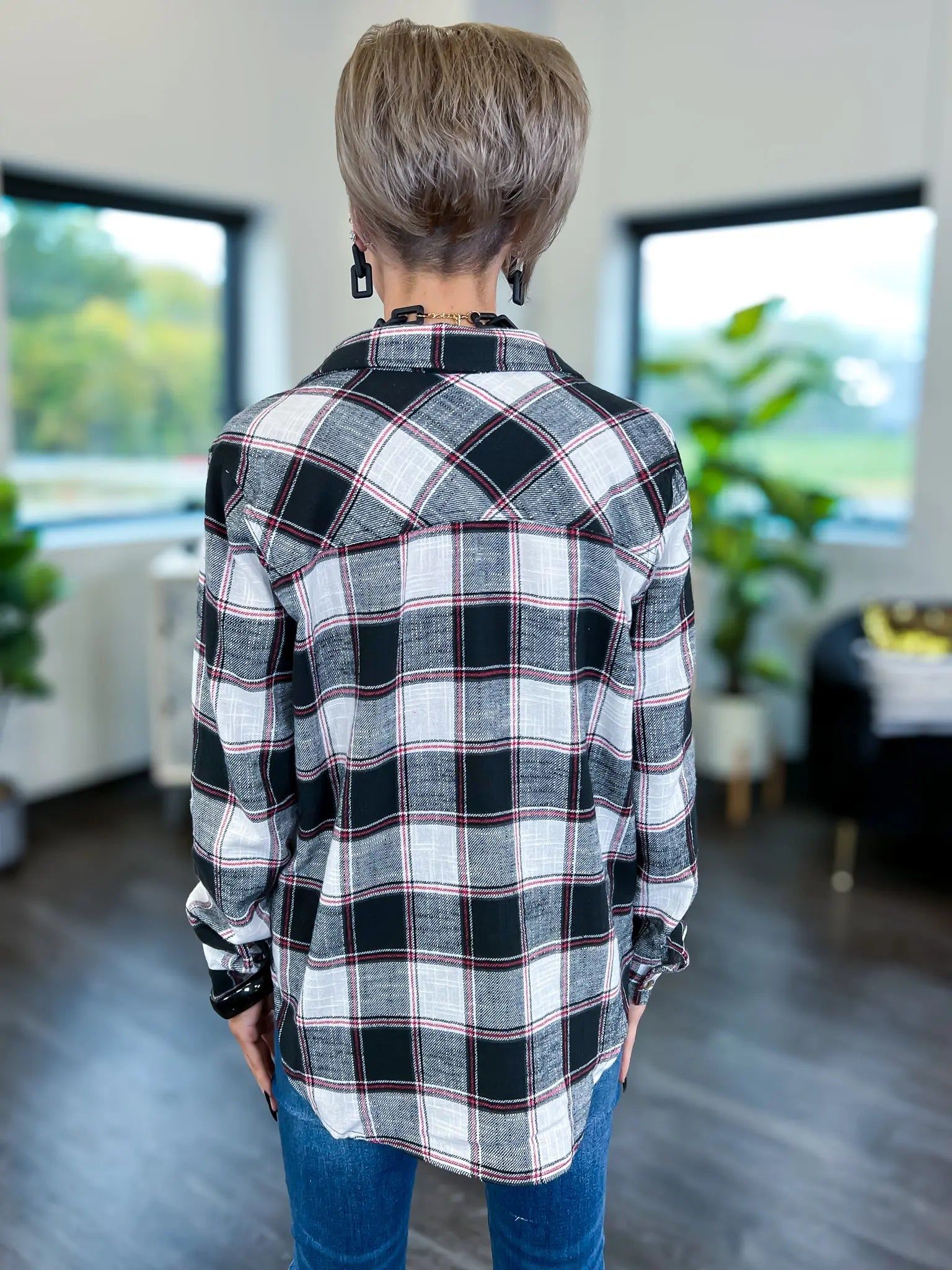 Black Plaid Shacket sold by ZZs product image thumbnail 5