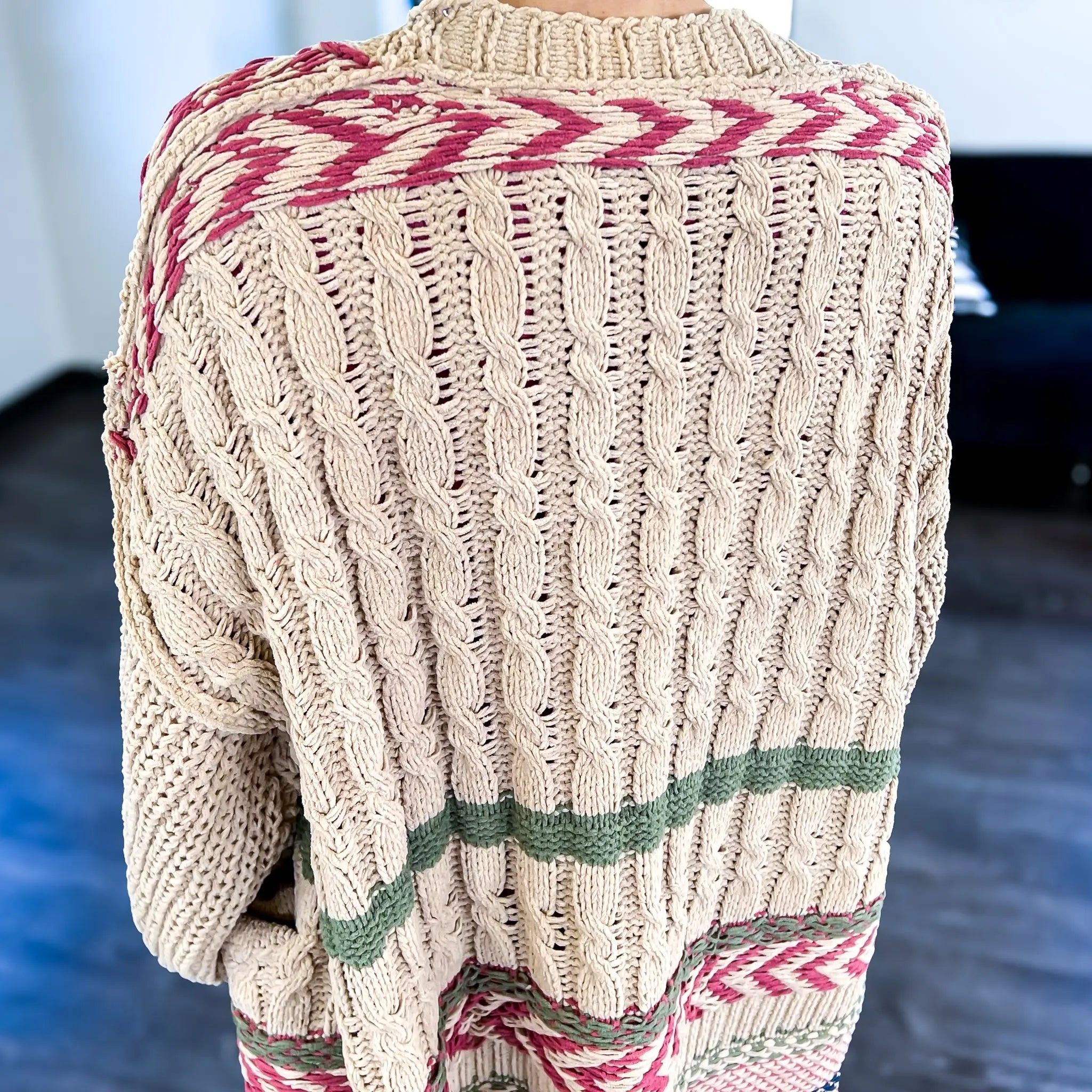 Latte Mixed Pattern Cardigan sold by ZZs product image thumbnail 4
