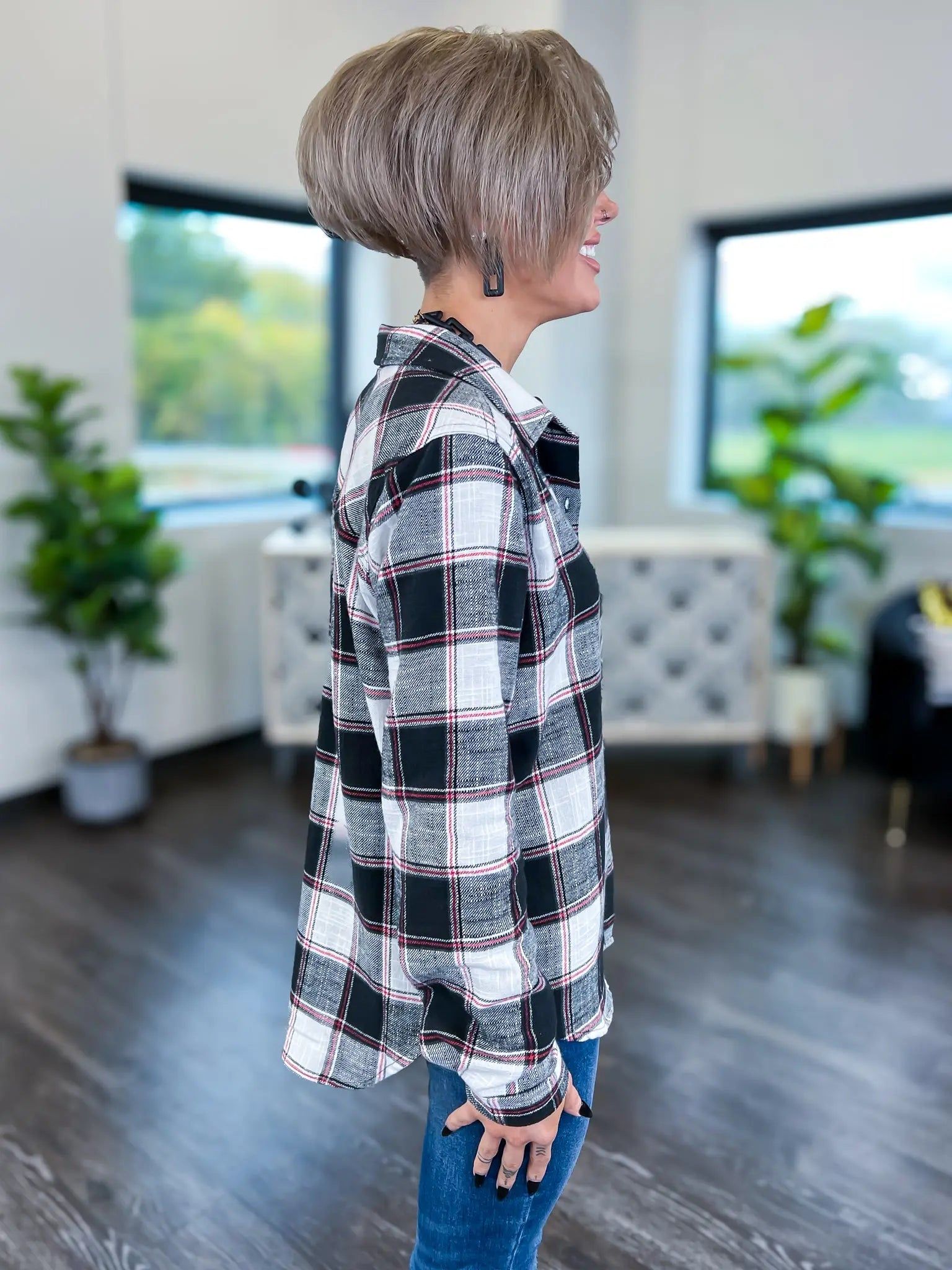 Black Plaid Shacket sold by ZZs product image thumbnail 4