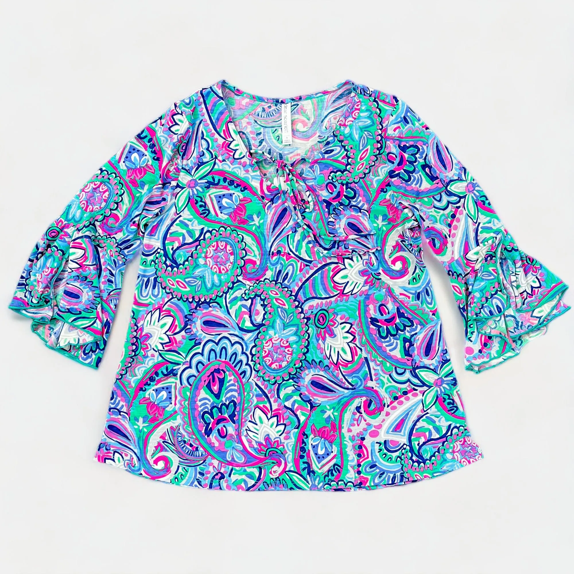 Emerald Multi Paisley Bell Sleeve Top sold by ZZs product image thumbnail 2