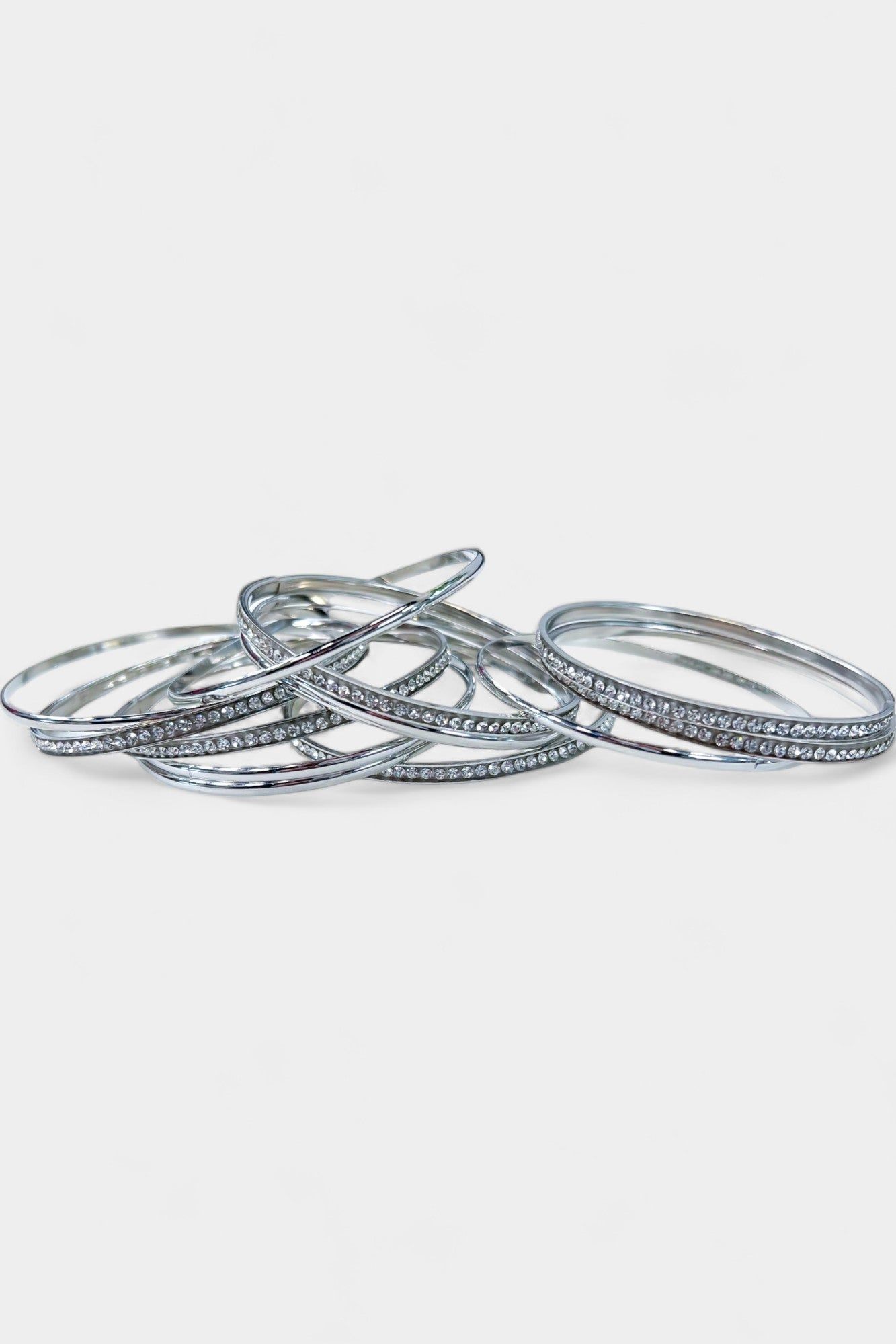 Silver Rhinestone Metal Bangle Bracelets sold by ZZs product image thumbnail 2