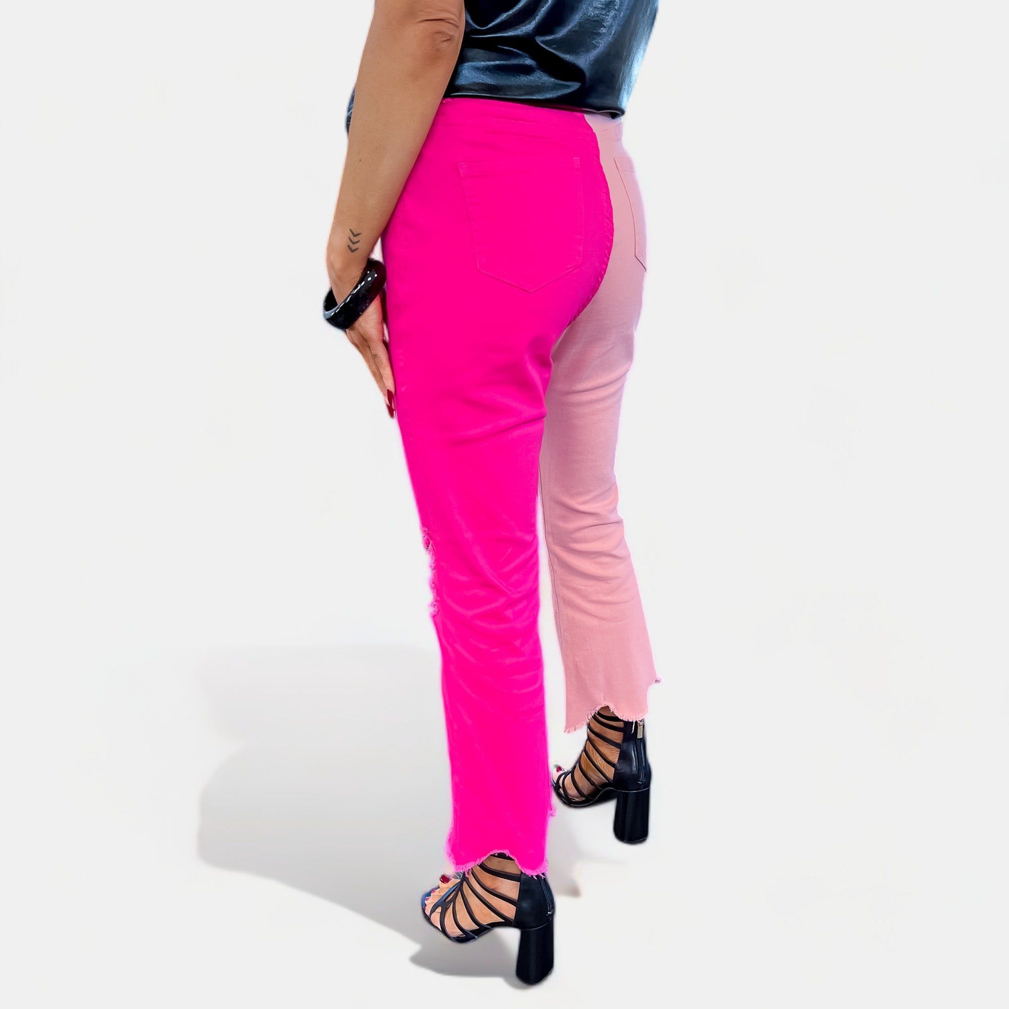 Pink Colorblock Crop Pants sold by ZZs product image thumbnail 3