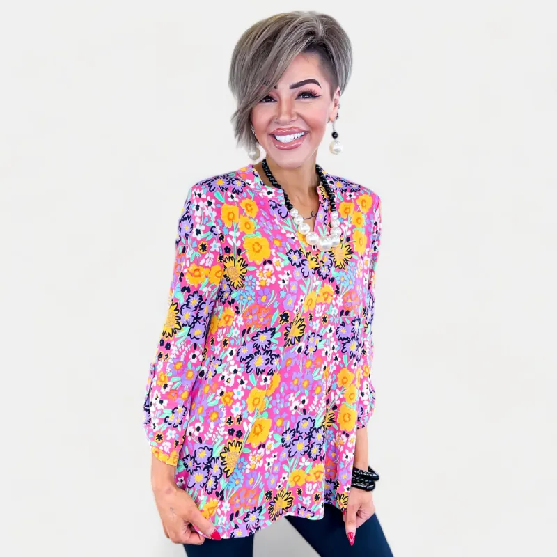 Pink Multi Retro Lizzy Top sold by ZZs