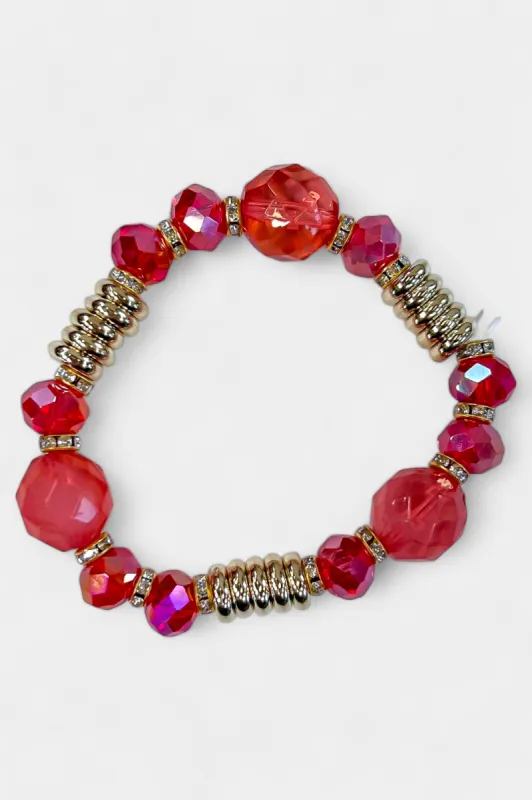 Red Stone Stretch Bracelet sold by ZZs