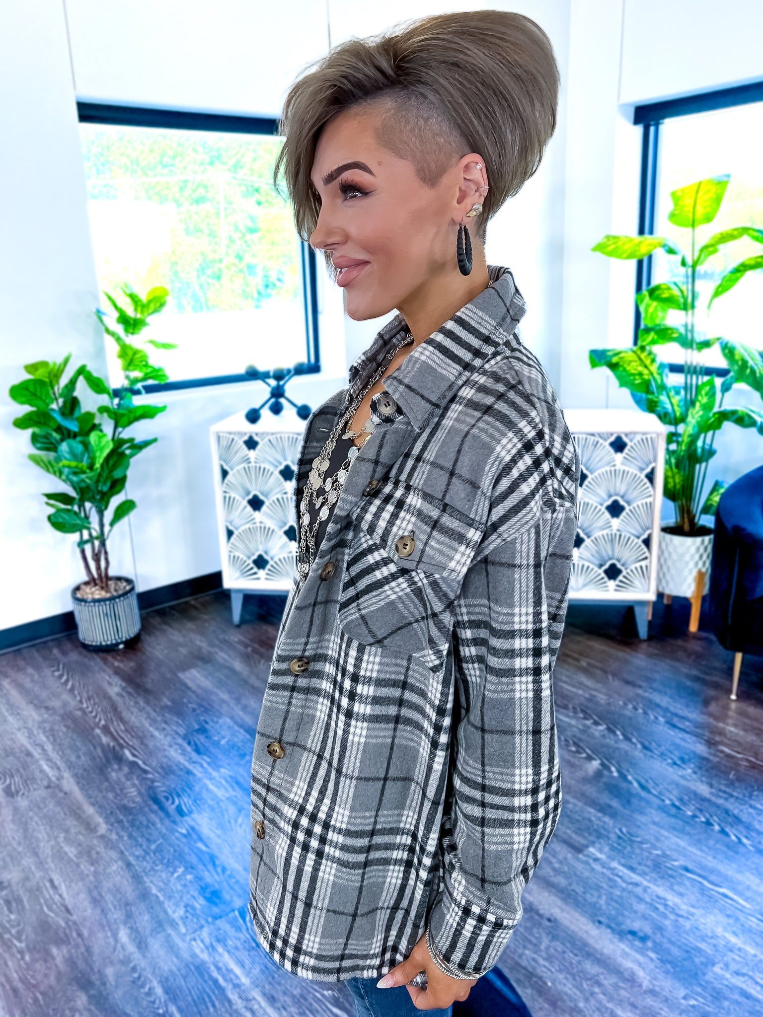 Plaid Shacket | Black & Grey sold by ZZs product image thumbnail 11