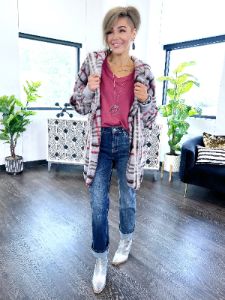 Grey Plaid Hooded Jacket sold by ZZs