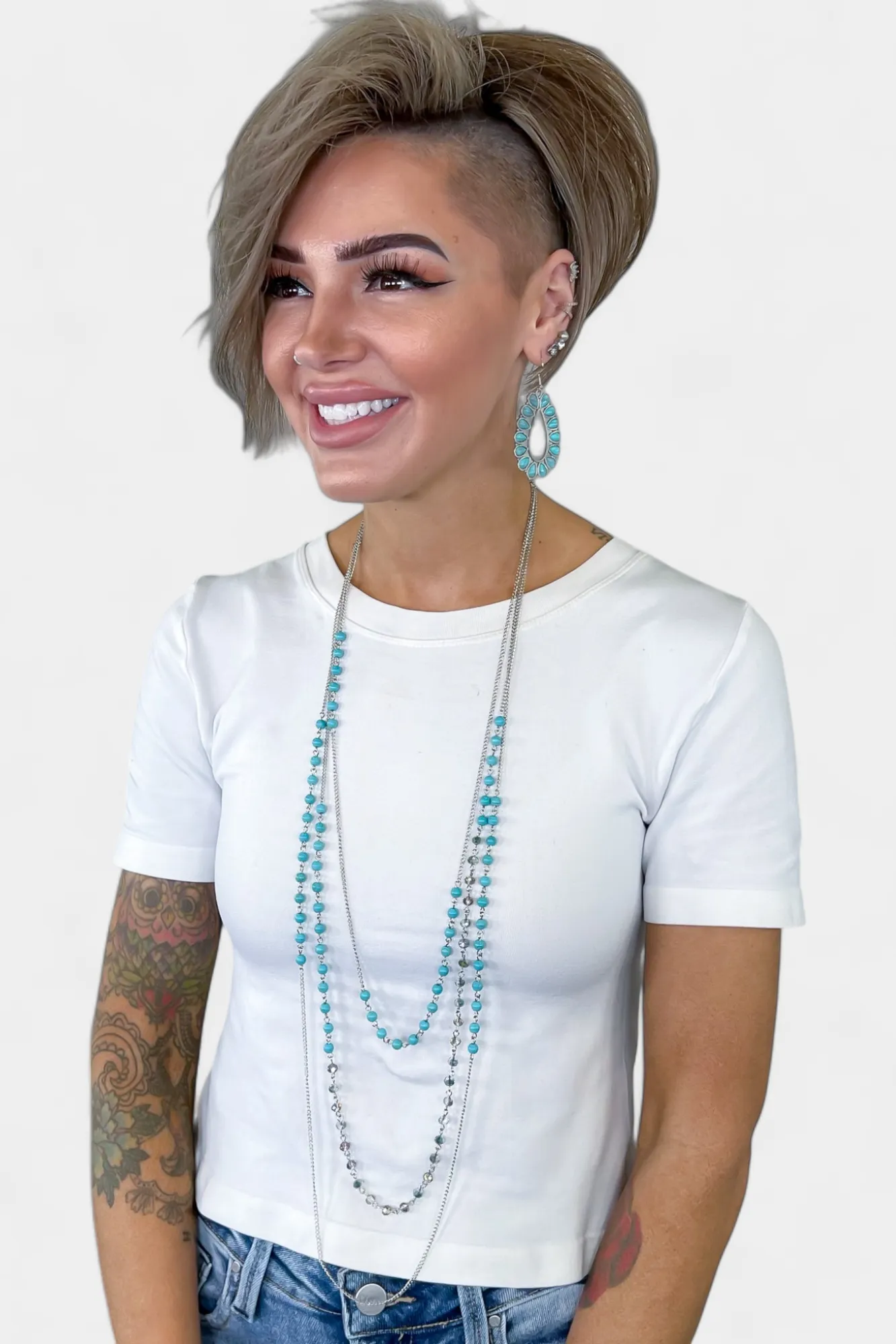 Turquoise Concho Stone Earrings sold by ZZs product image thumbnail 4