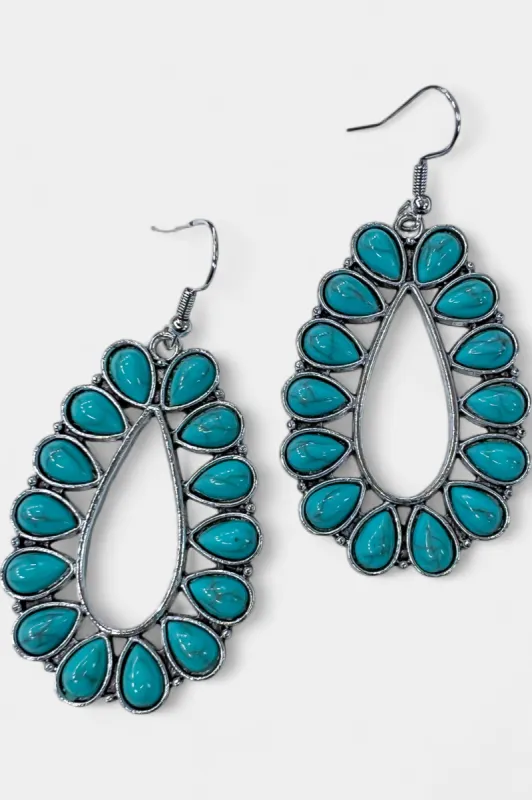 Turquoise Concho Stone Earrings sold by ZZs