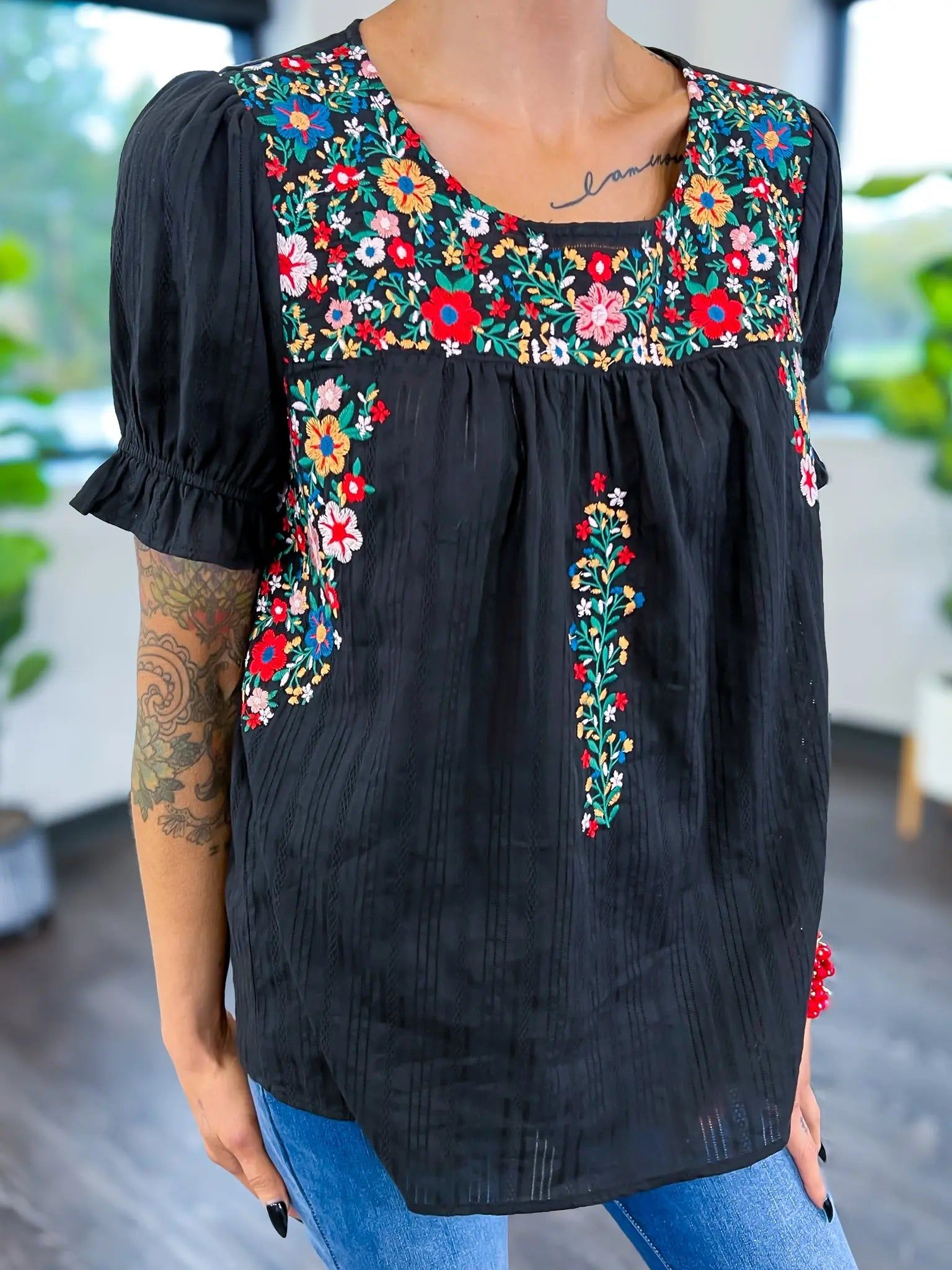 Black Embroidered Top sold by ZZs product image thumbnail 3