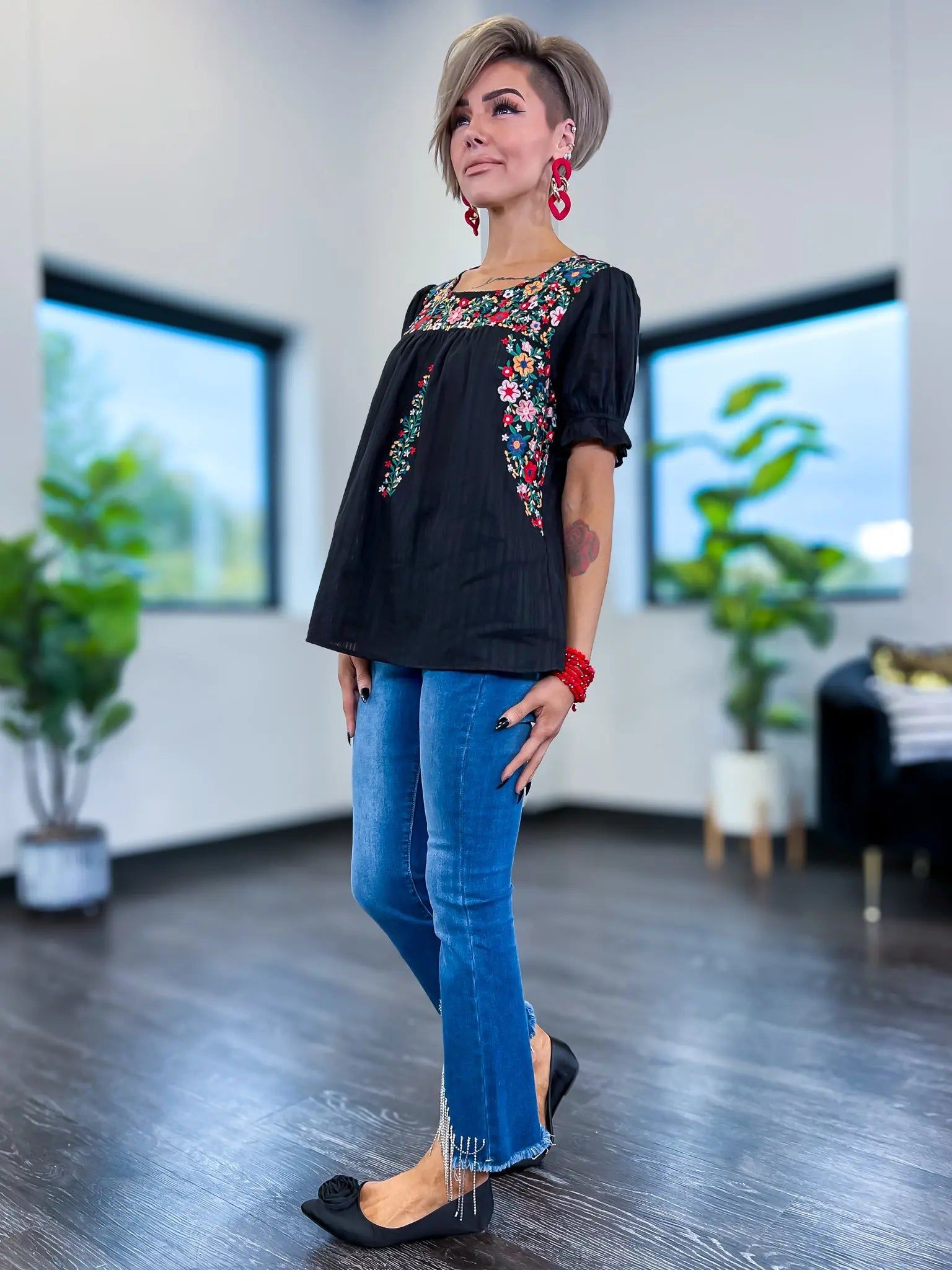 Black Embroidered Top sold by ZZs product image thumbnail 4