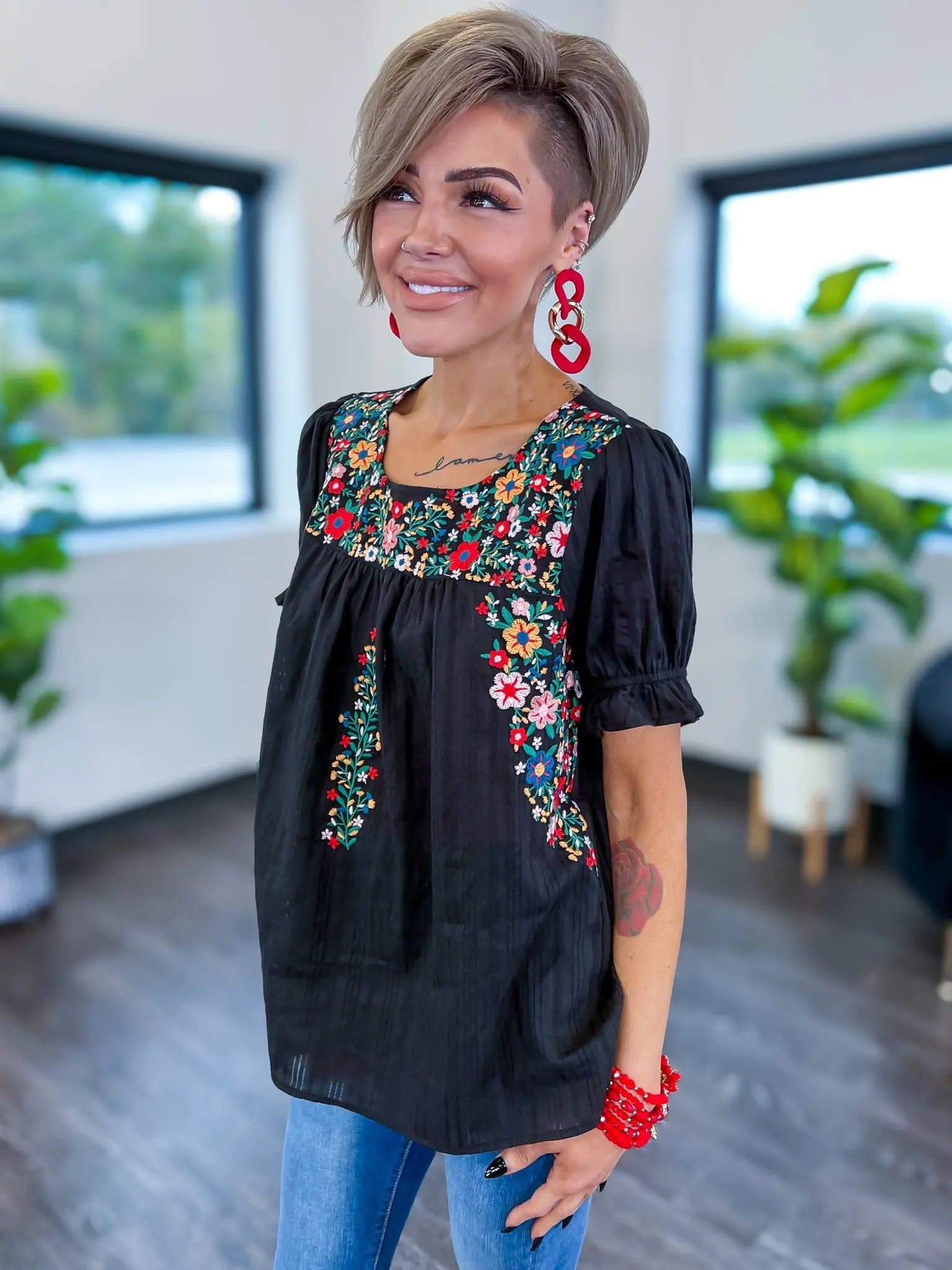 Black Embroidered Top sold by ZZs product image thumbnail 2