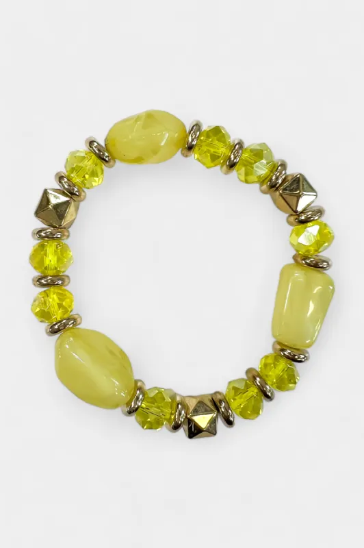 Yellow Beaded Stretch Bracelet sold by ZZs