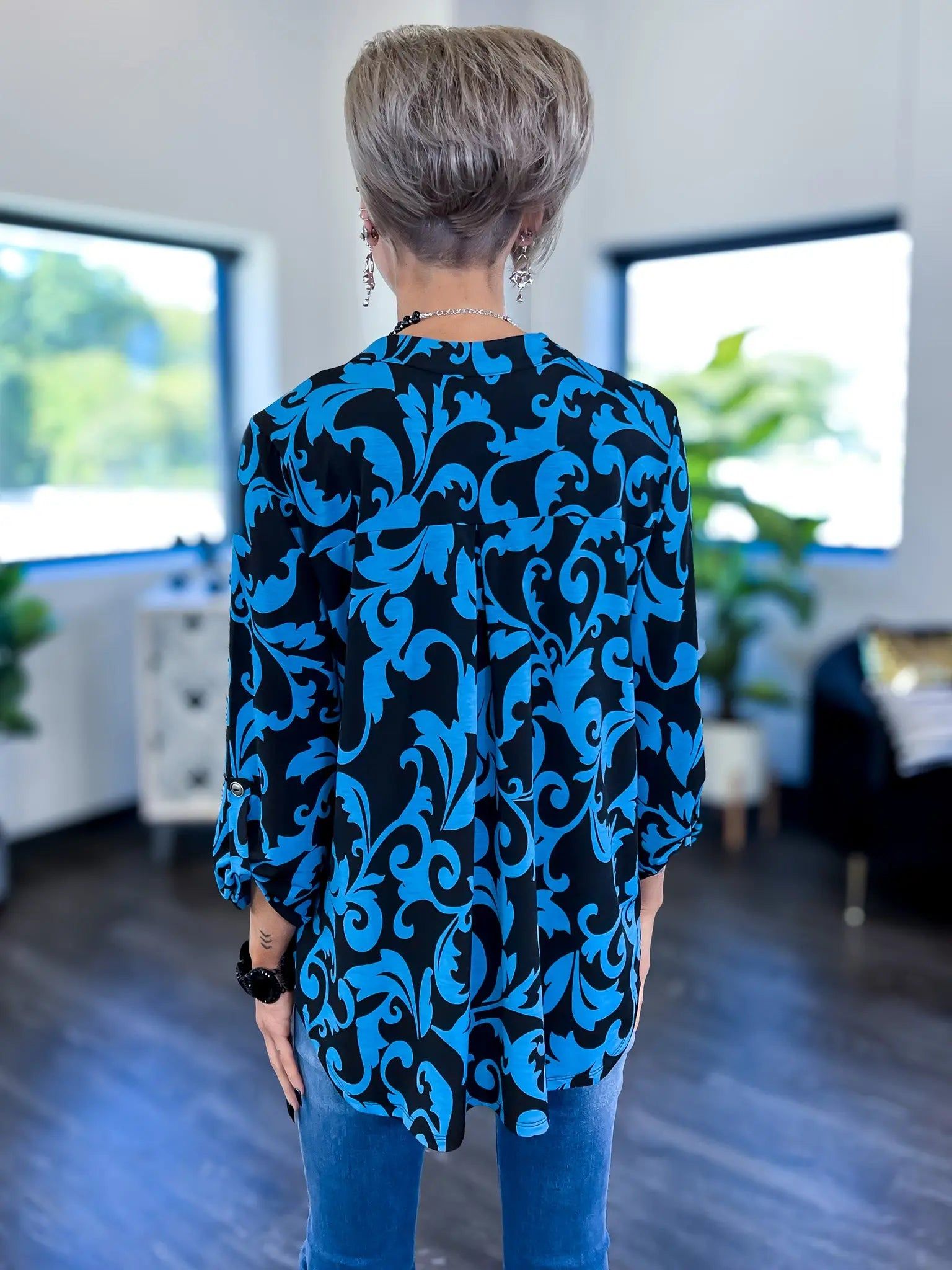 Blue Damask Lizzy Top sold by ZZs product image thumbnail 5