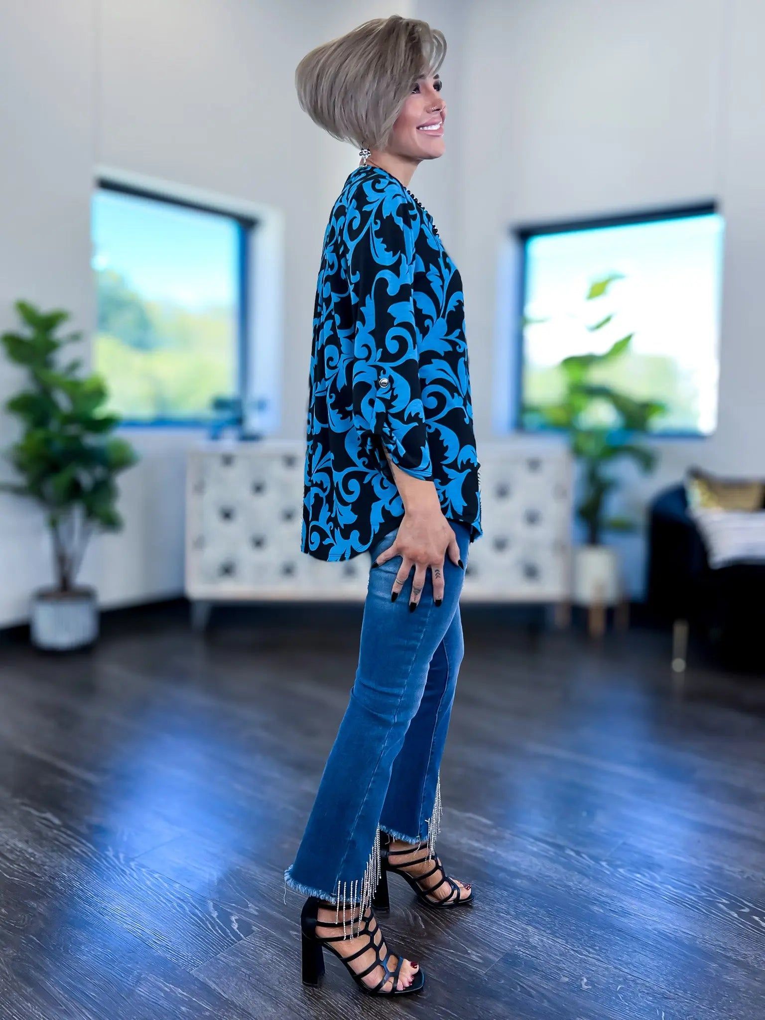 Blue Damask Lizzy Top sold by ZZs product image thumbnail 3