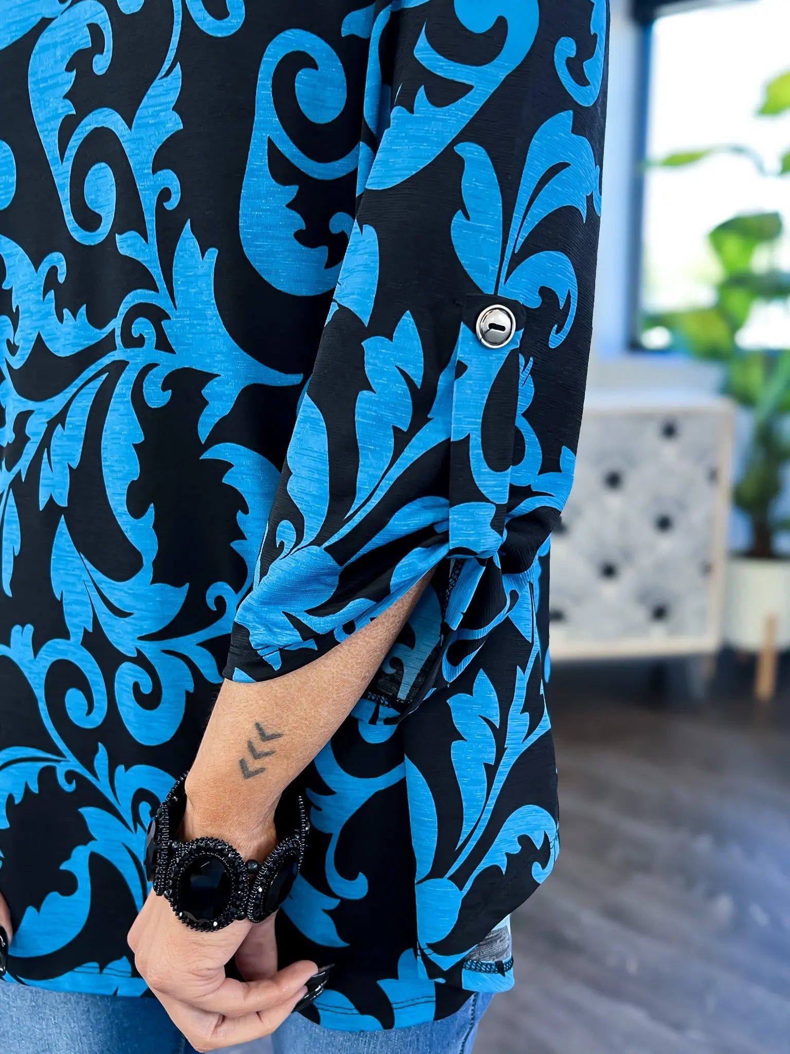 Blue Damask Lizzy Top sold by ZZs product image thumbnail 4