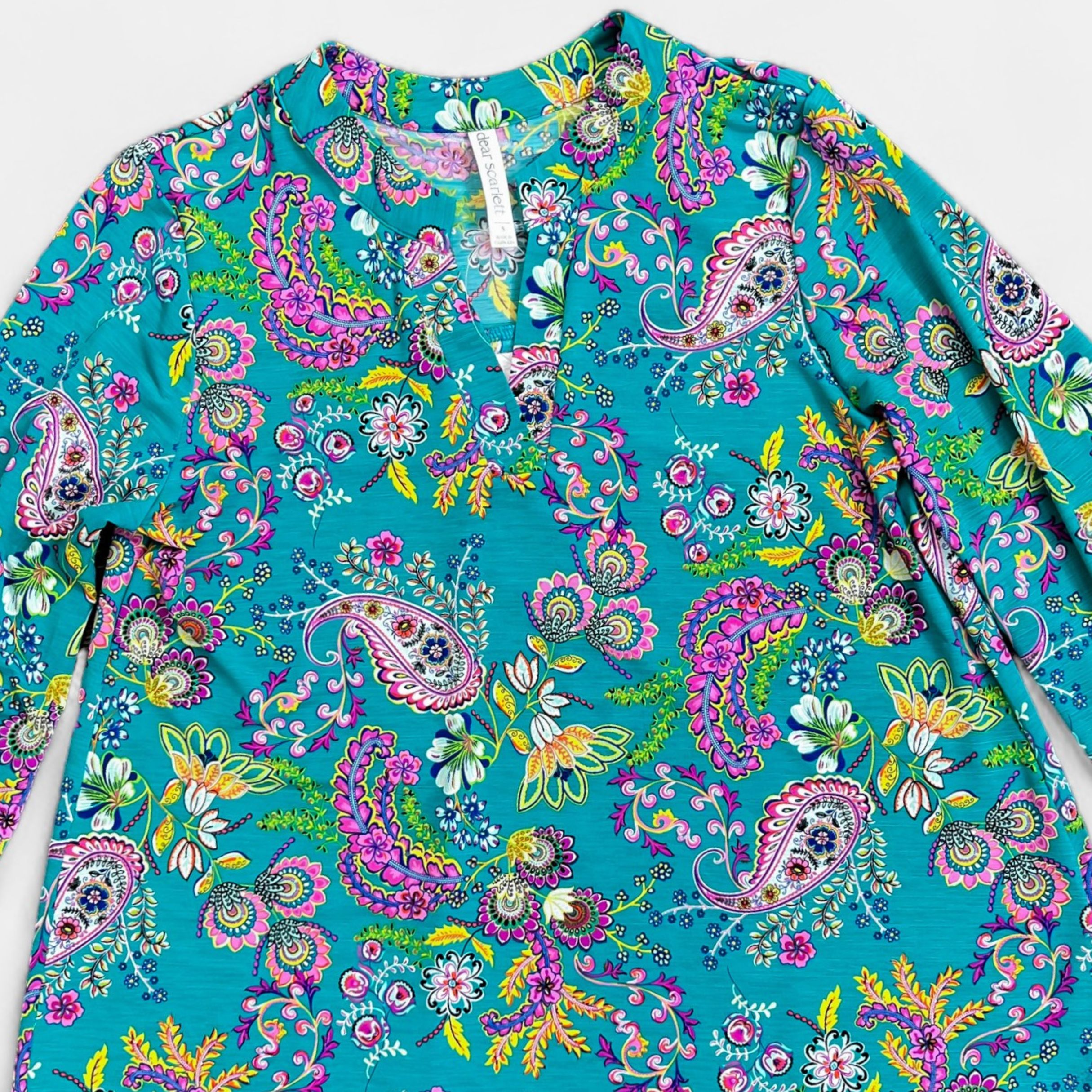 Teal Floral Paisley Lizzy Top sold by ZZs product image thumbnail 2