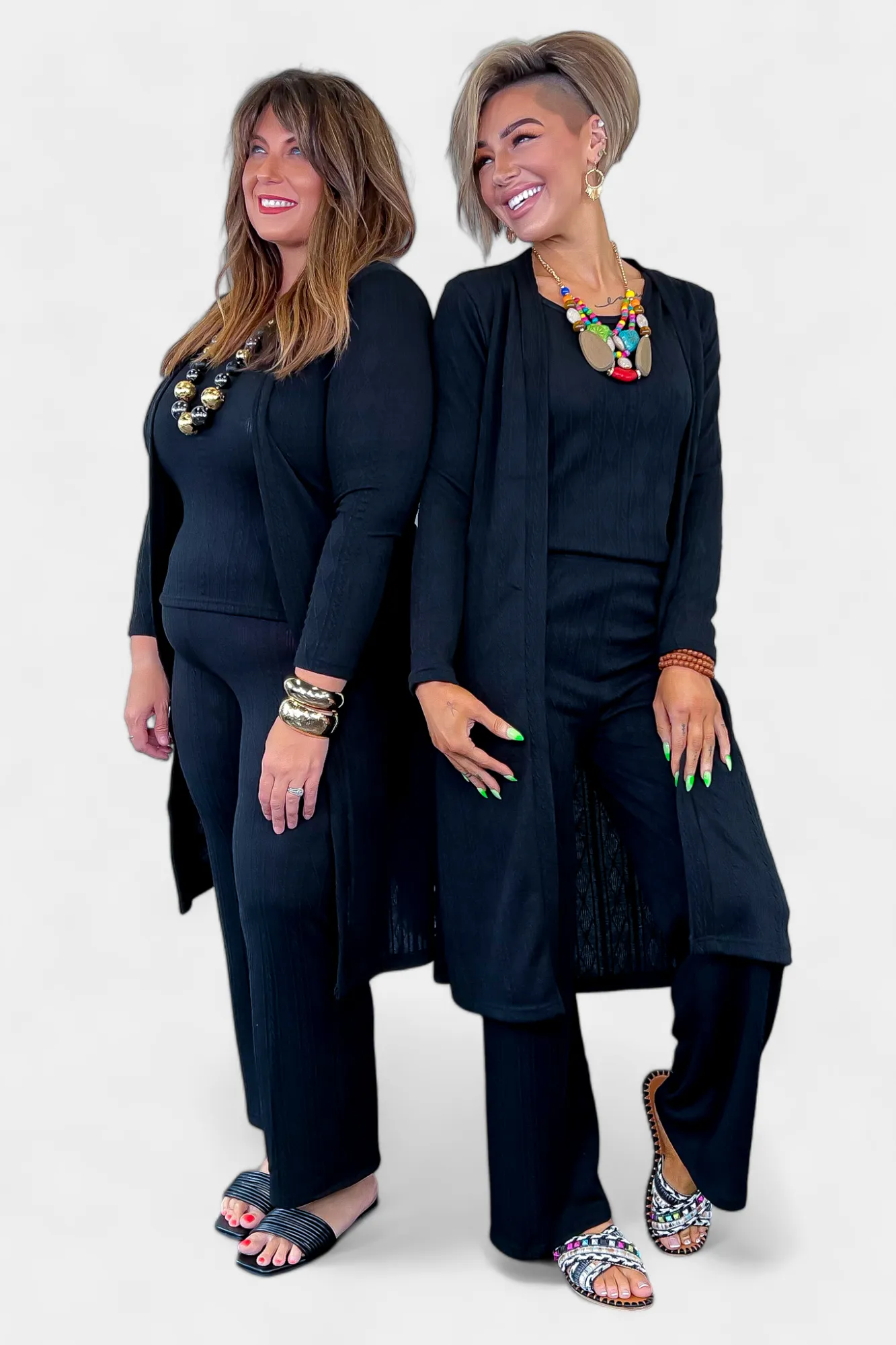 Black Knit Cardigan Set sold by ZZs