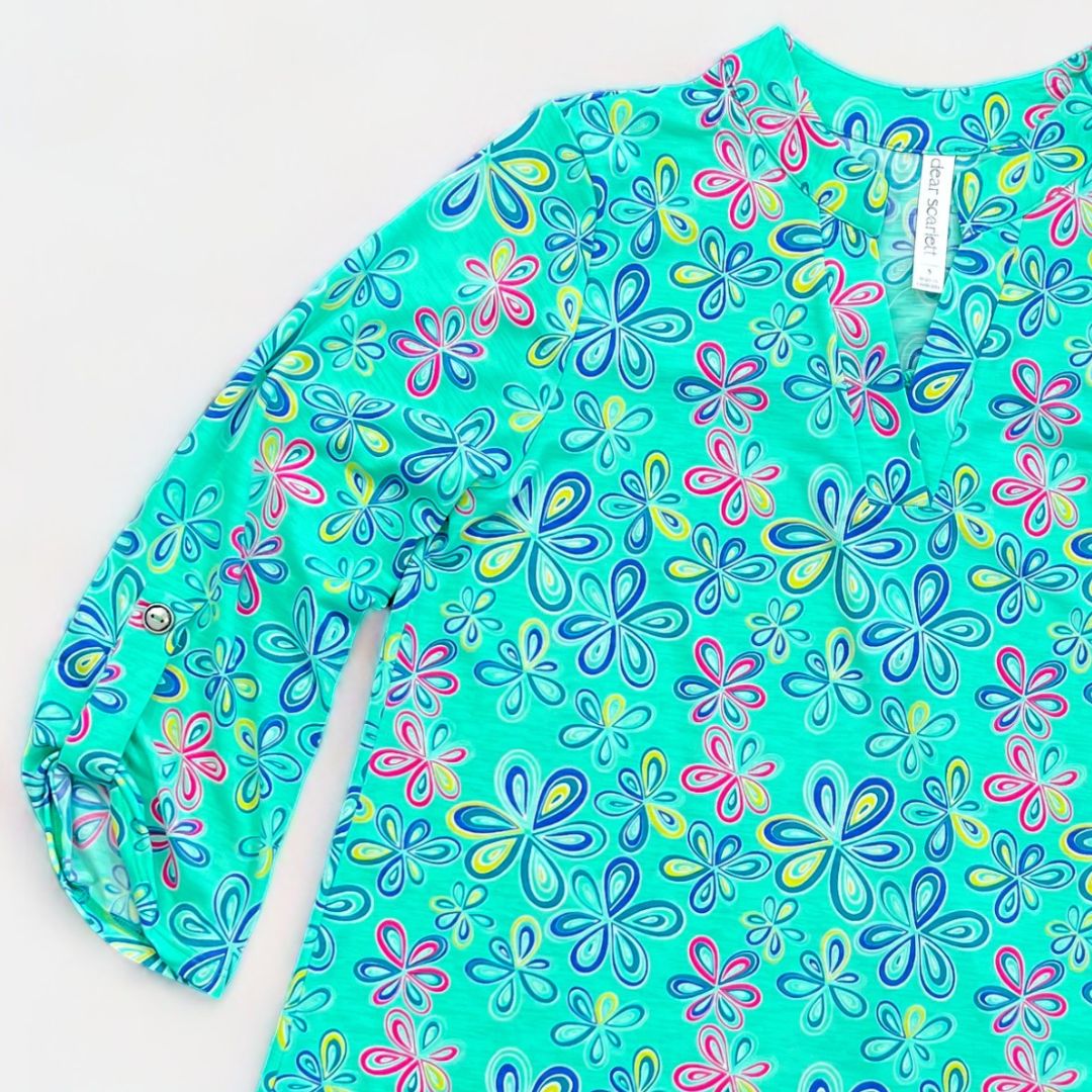 Mint Abstract Floral Lizzy Top sold by ZZs product image thumbnail 2