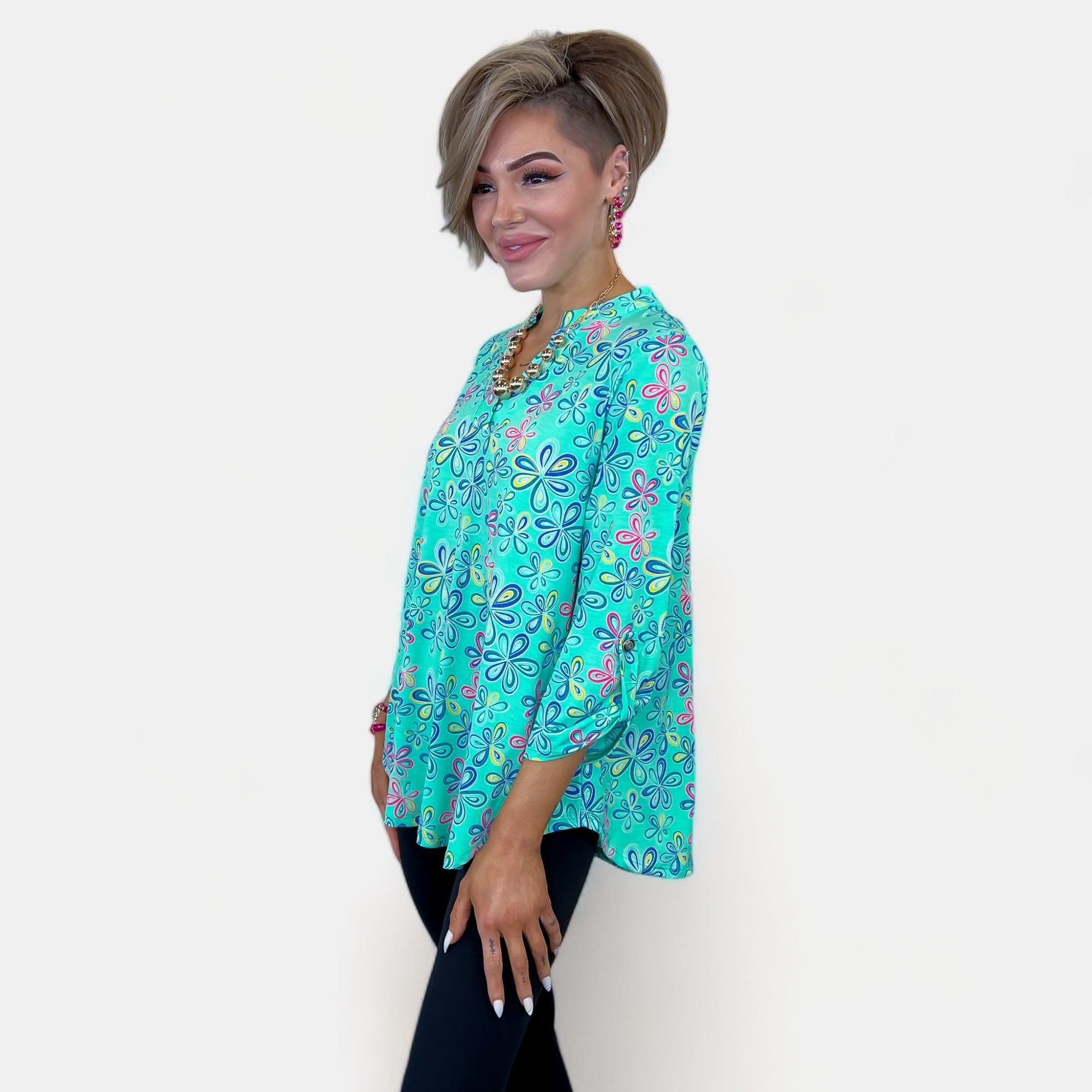 Mint Abstract Floral Lizzy Top sold by ZZs product image thumbnail 4