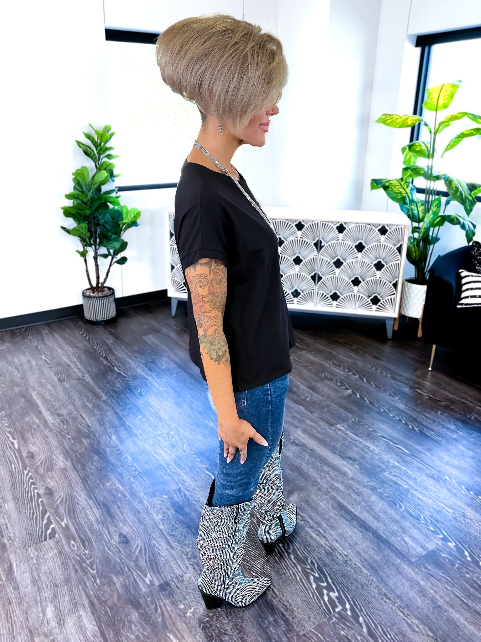 Black Ember Short Sleeve Top sold by ZZs product image thumbnail 4