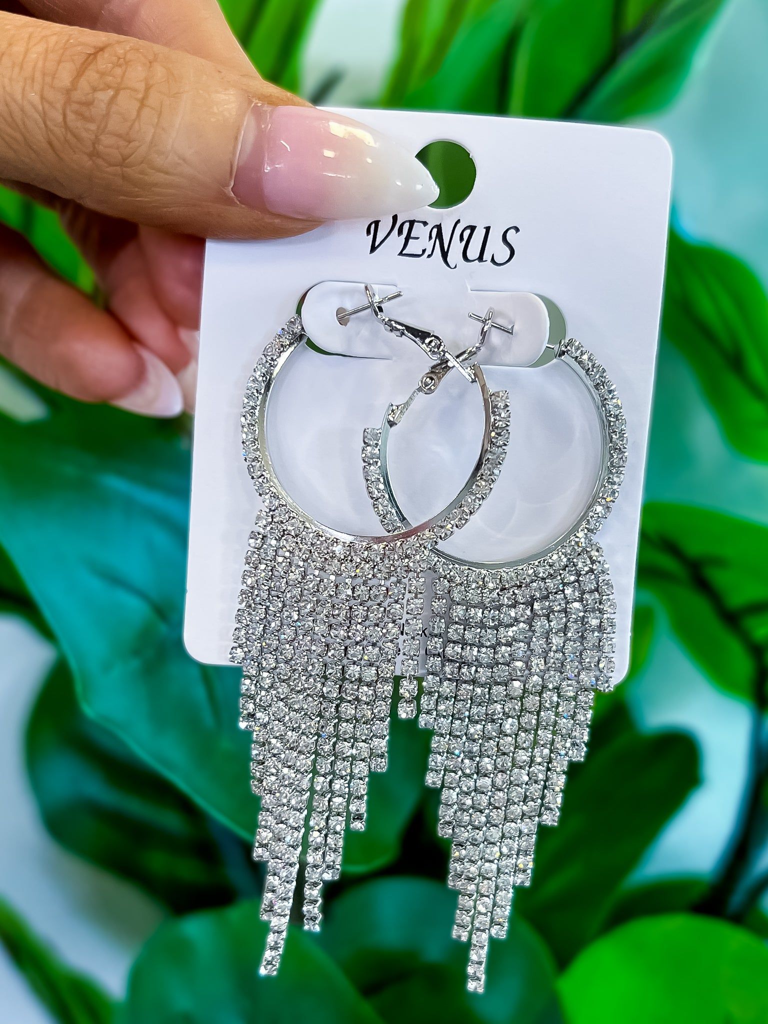 Rhinestone Chandelier Earrings | Silver sold by ZZs product image thumbnail 4