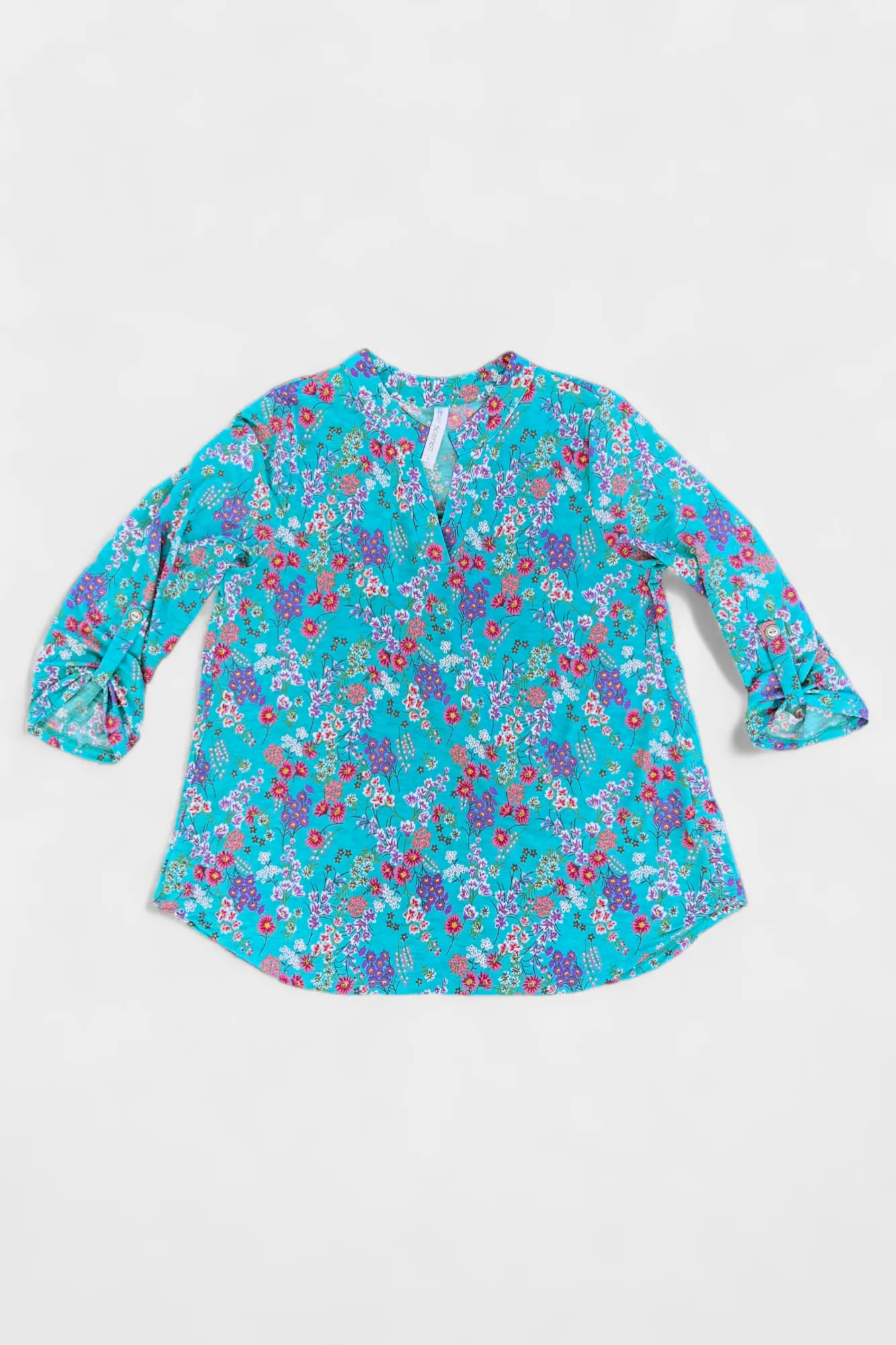 Turquoise Multi Floral Lizzy Top sold by ZZs product image thumbnail 2