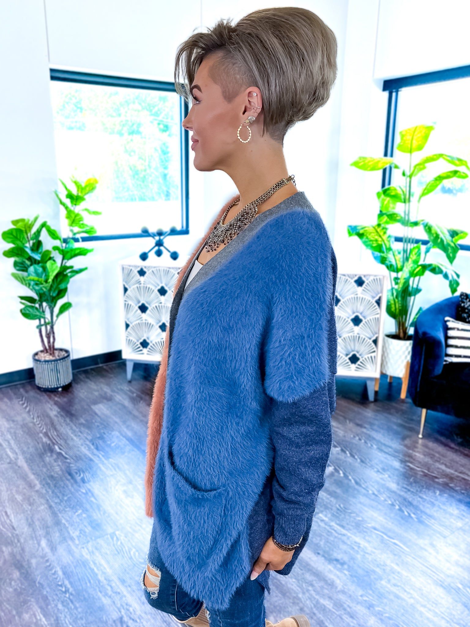Colorblock Oversized Cardigan sold by ZZs product image thumbnail 10
