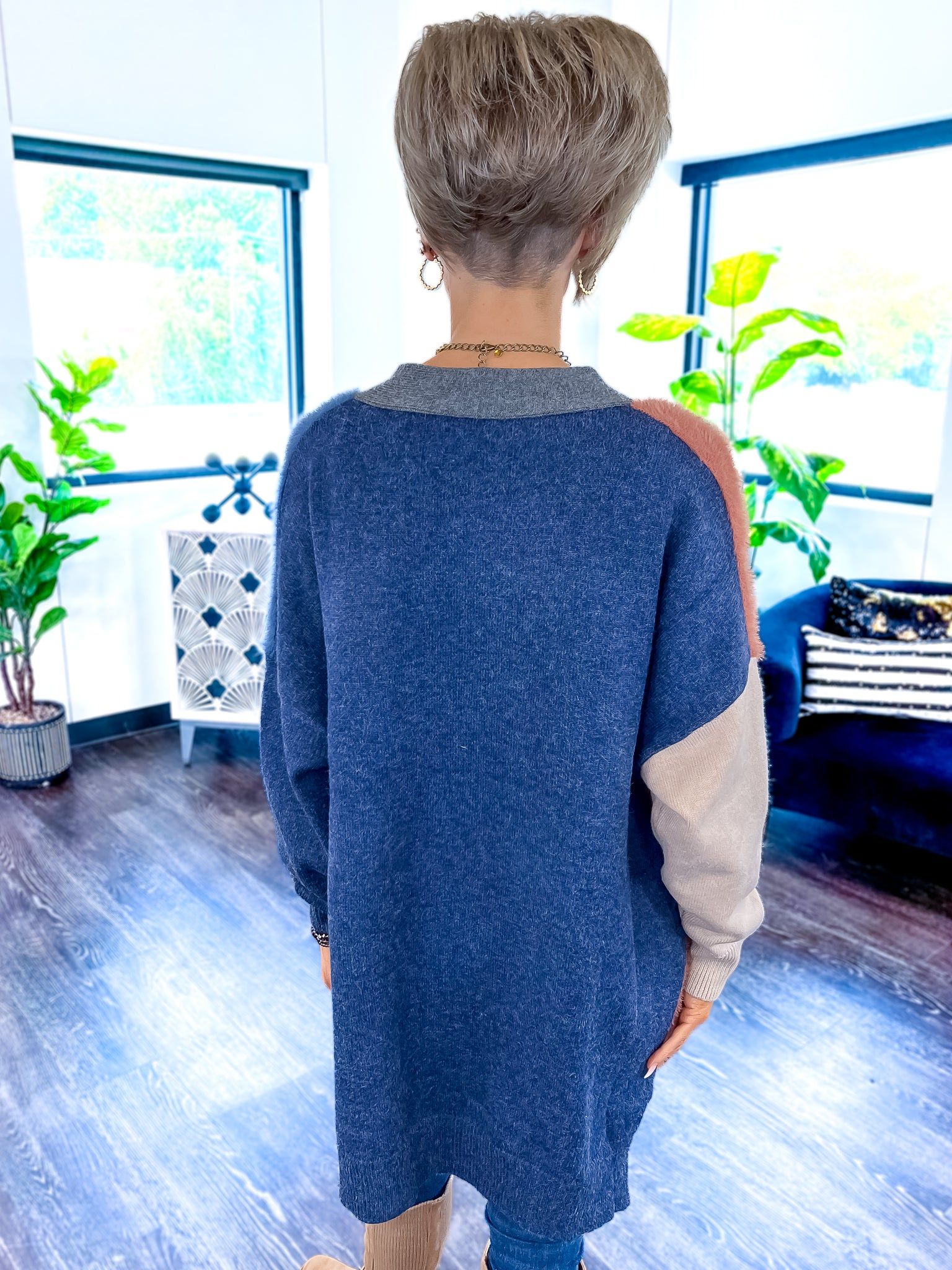 Colorblock Oversized Cardigan sold by ZZs product image thumbnail 7