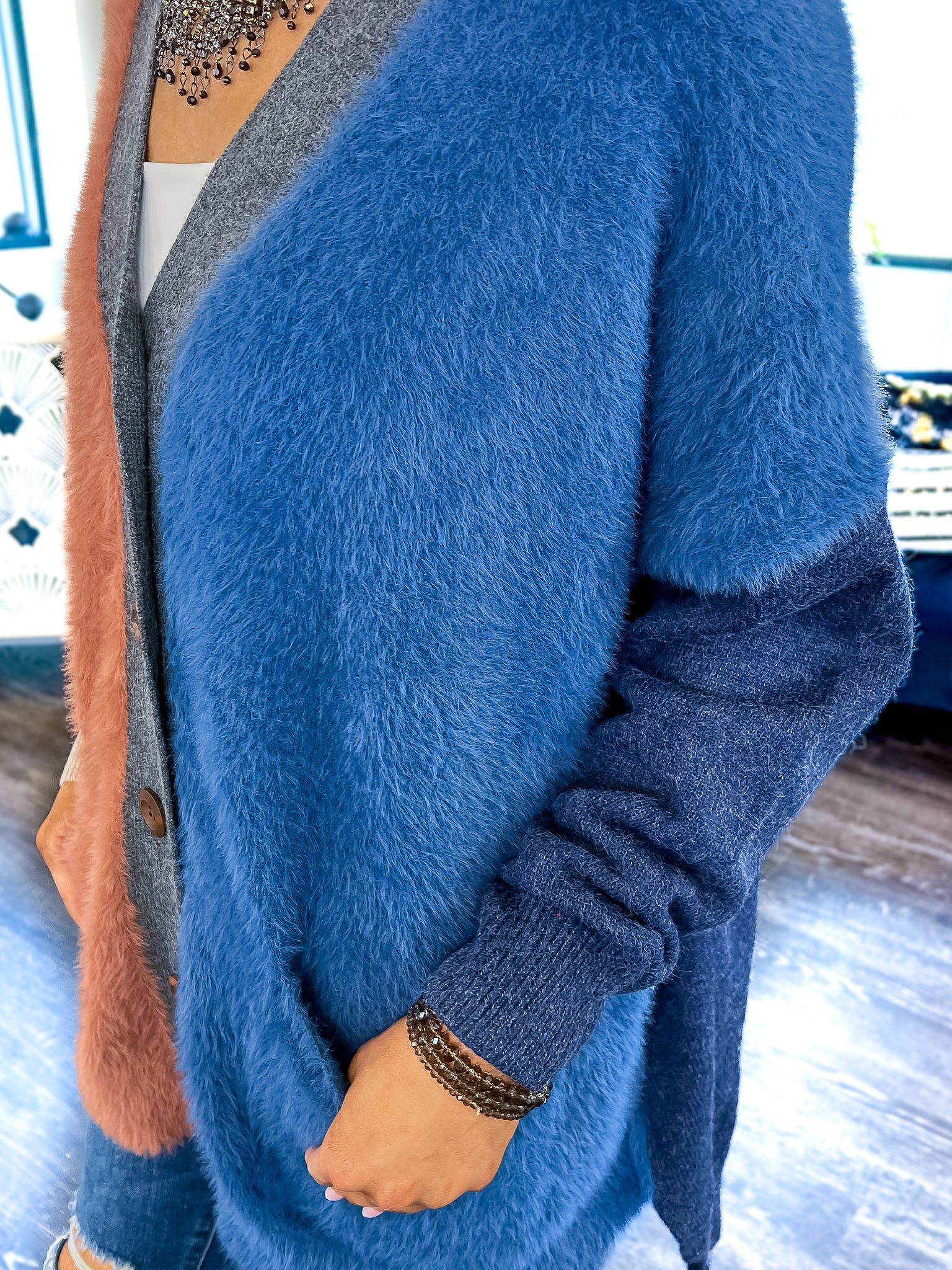 Colorblock Oversized Cardigan sold by ZZs product image thumbnail 4