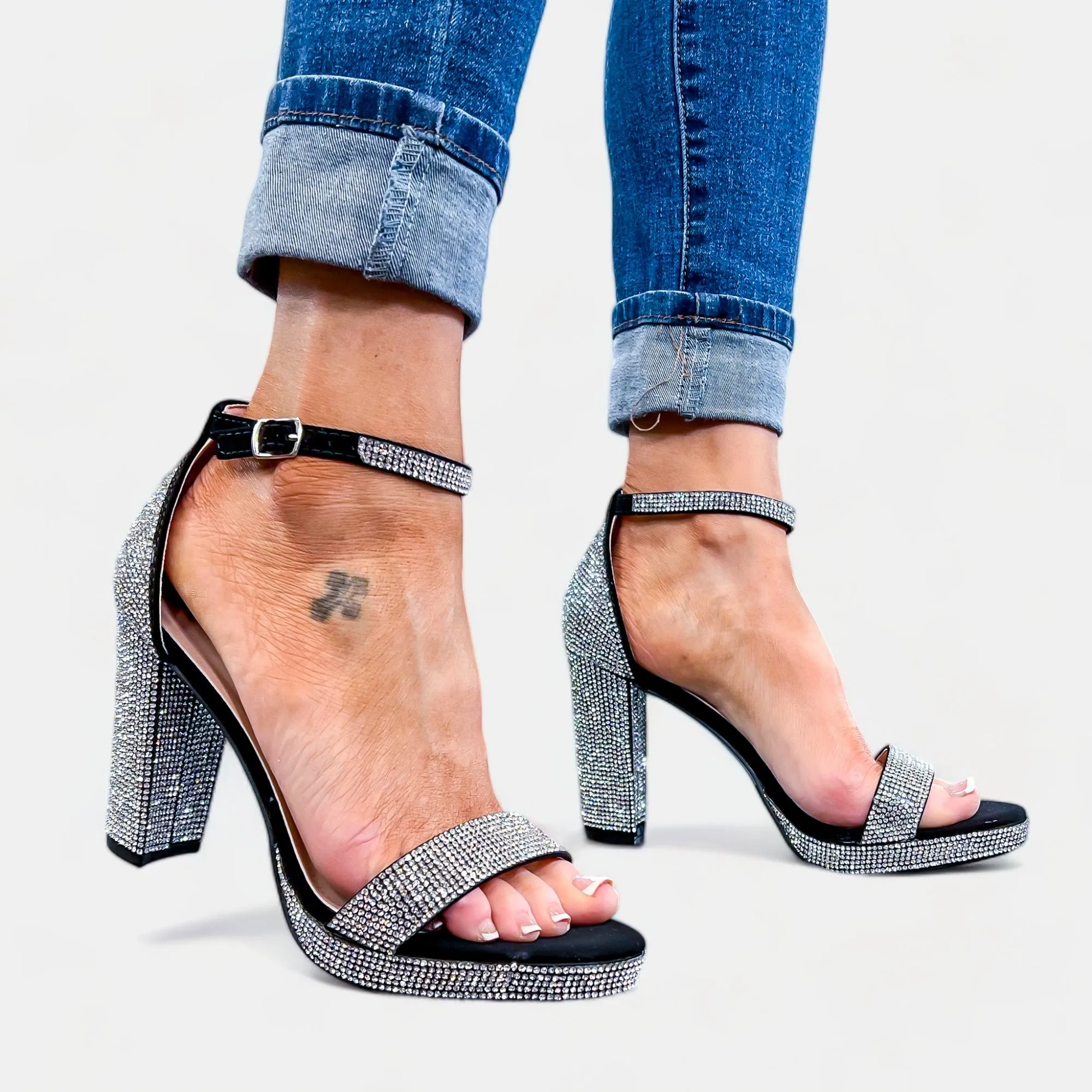 Black Rhinestone Sparkle Heels sold by ZZs product image thumbnail 5