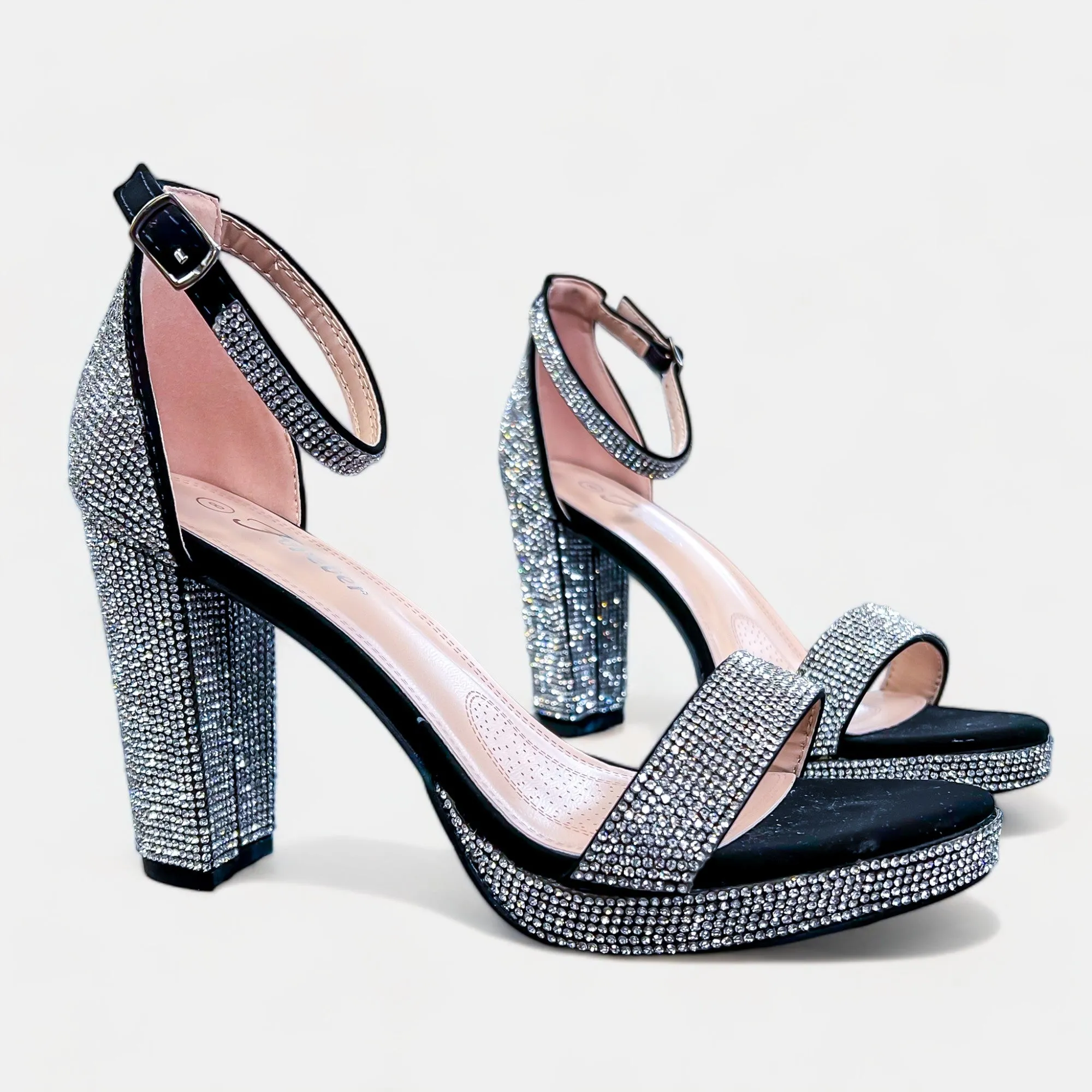 Black Rhinestone Sparkle Heels sold by ZZs product image thumbnail 4